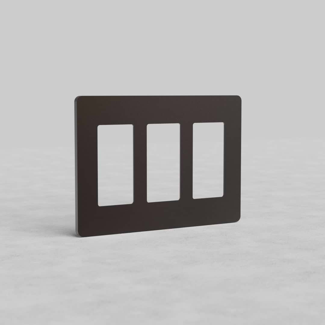 Bronze 3G Outlet Plate Grove US with three rectangular openings, displayed upright against a light background.