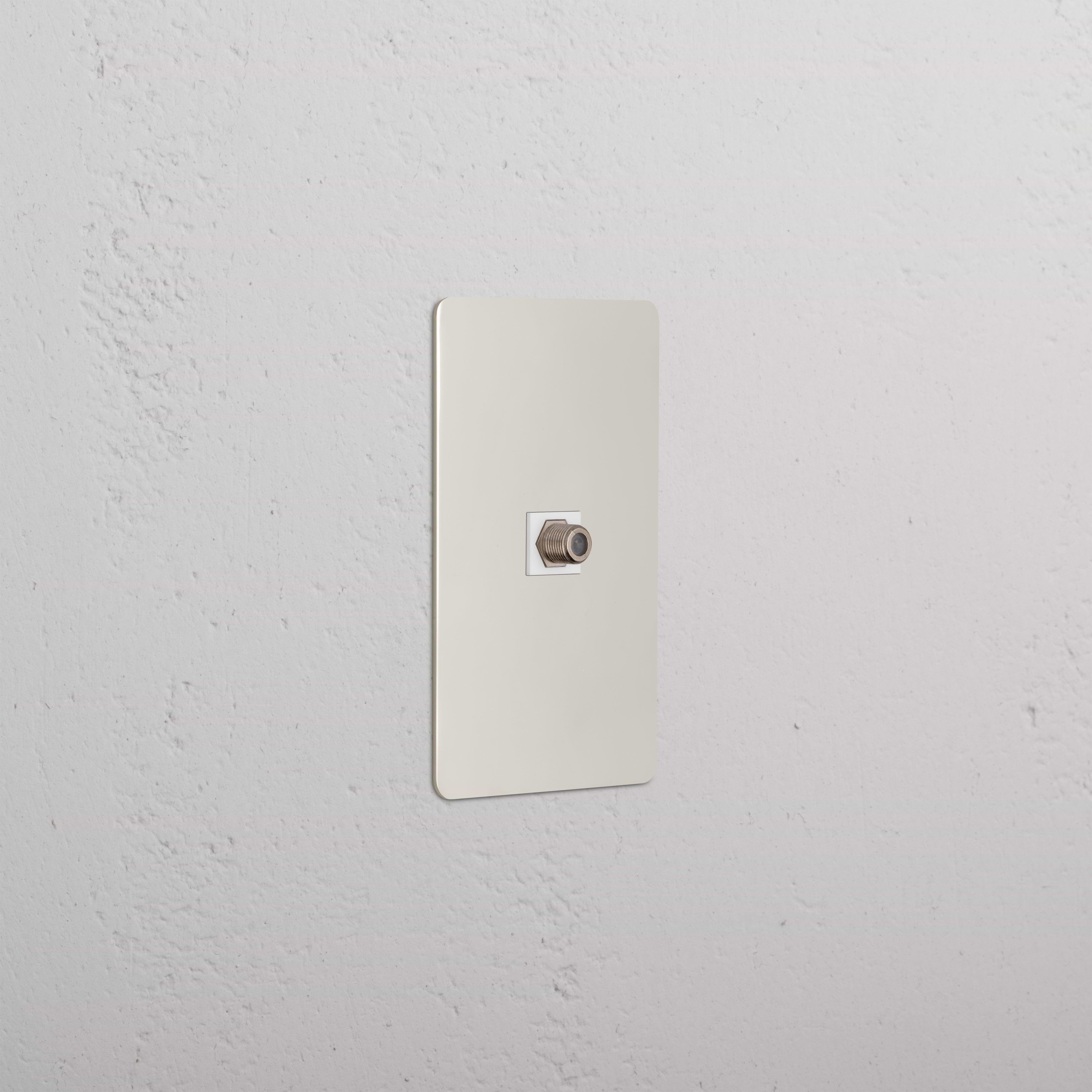 Kew 1G Satellite Keystone in Polished Nickel White, single-gang faceplate with one satellite keystone port.