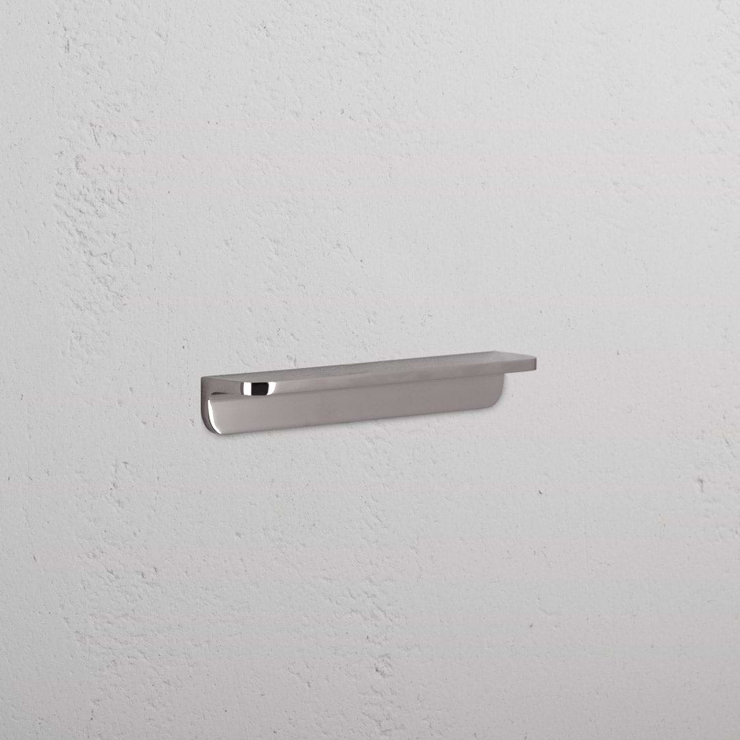 Polished nickel Oxford Furniture Handle Small, a sleek metal handle with classic detailing for cabinets or drawers.
