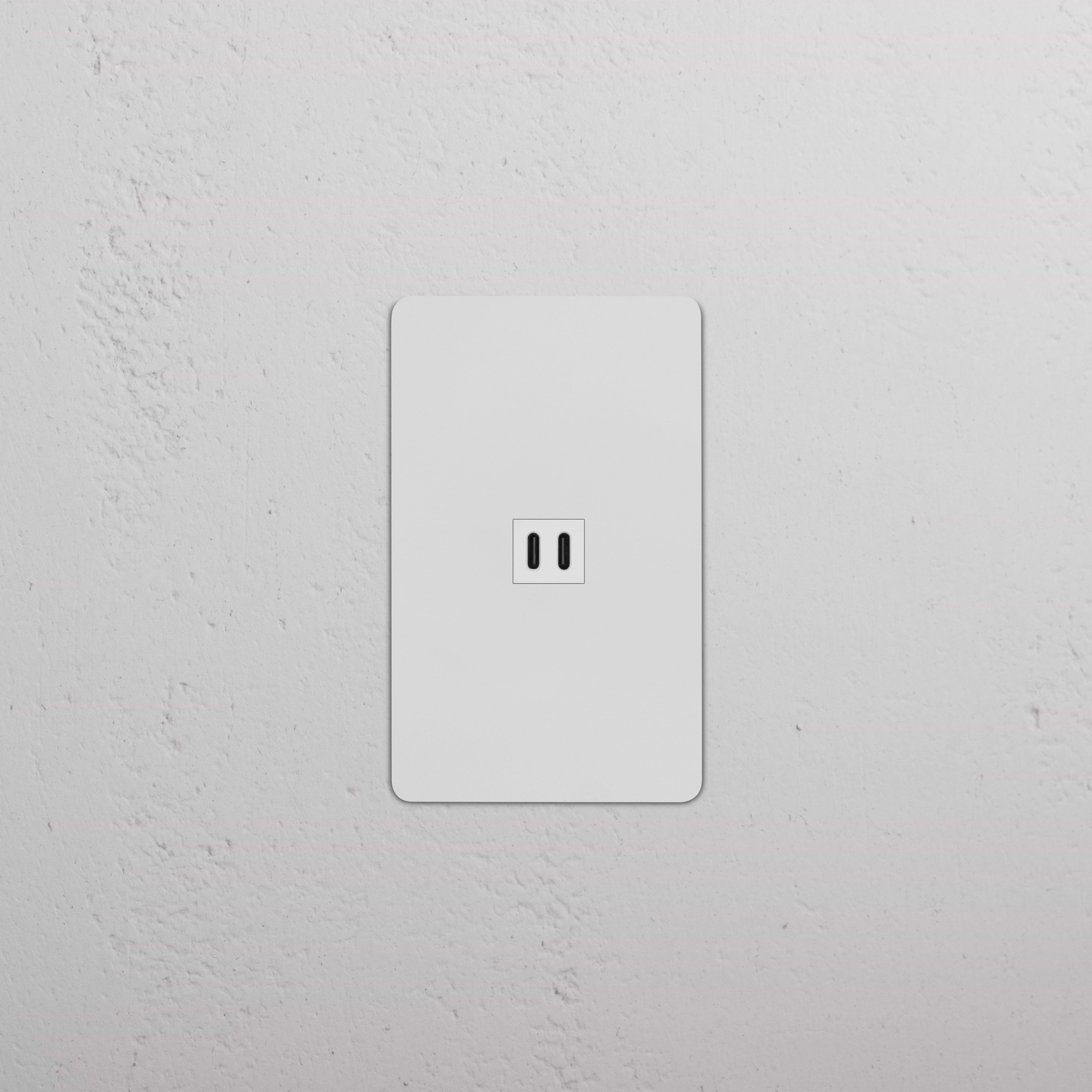 Kew 1G Fast Charge 45W USB Keystone in paintable white, a single-gang USB charging module on wall.