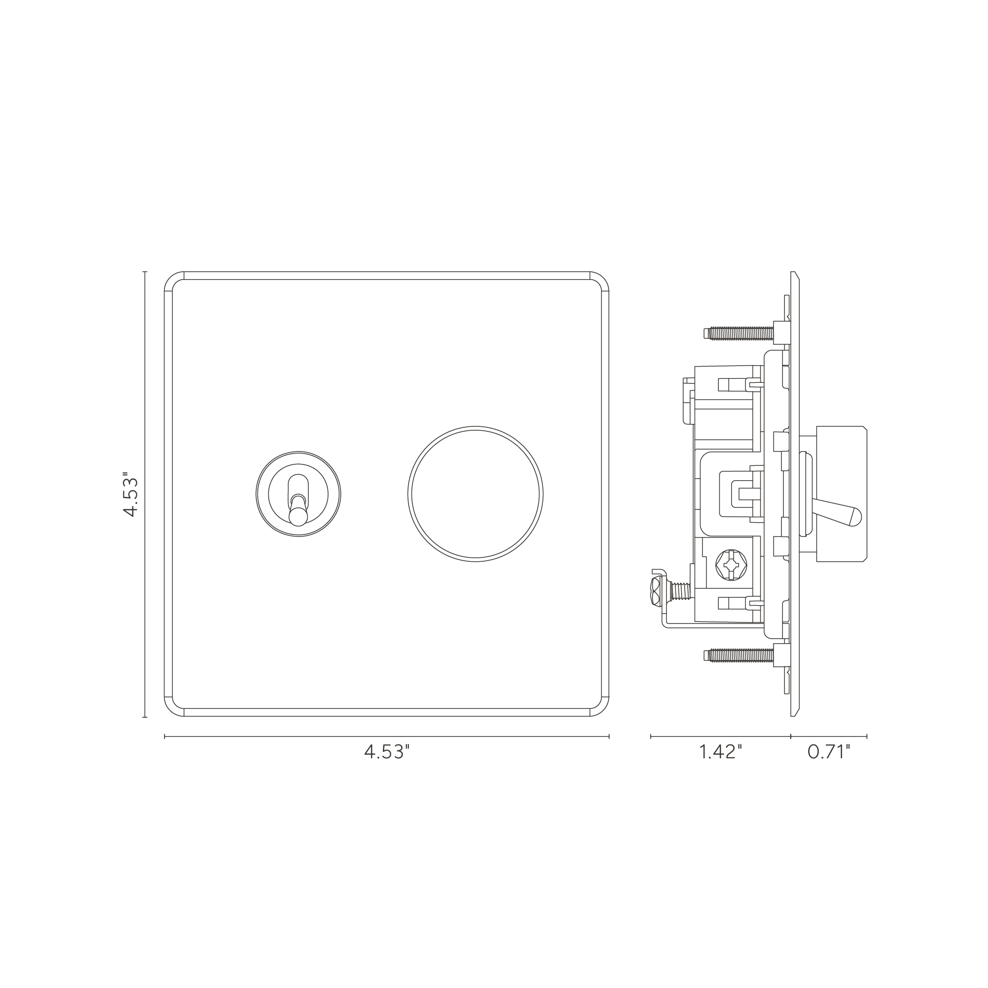 Kew 2G Toggle & Dimmer Switch - Clear Bronze
