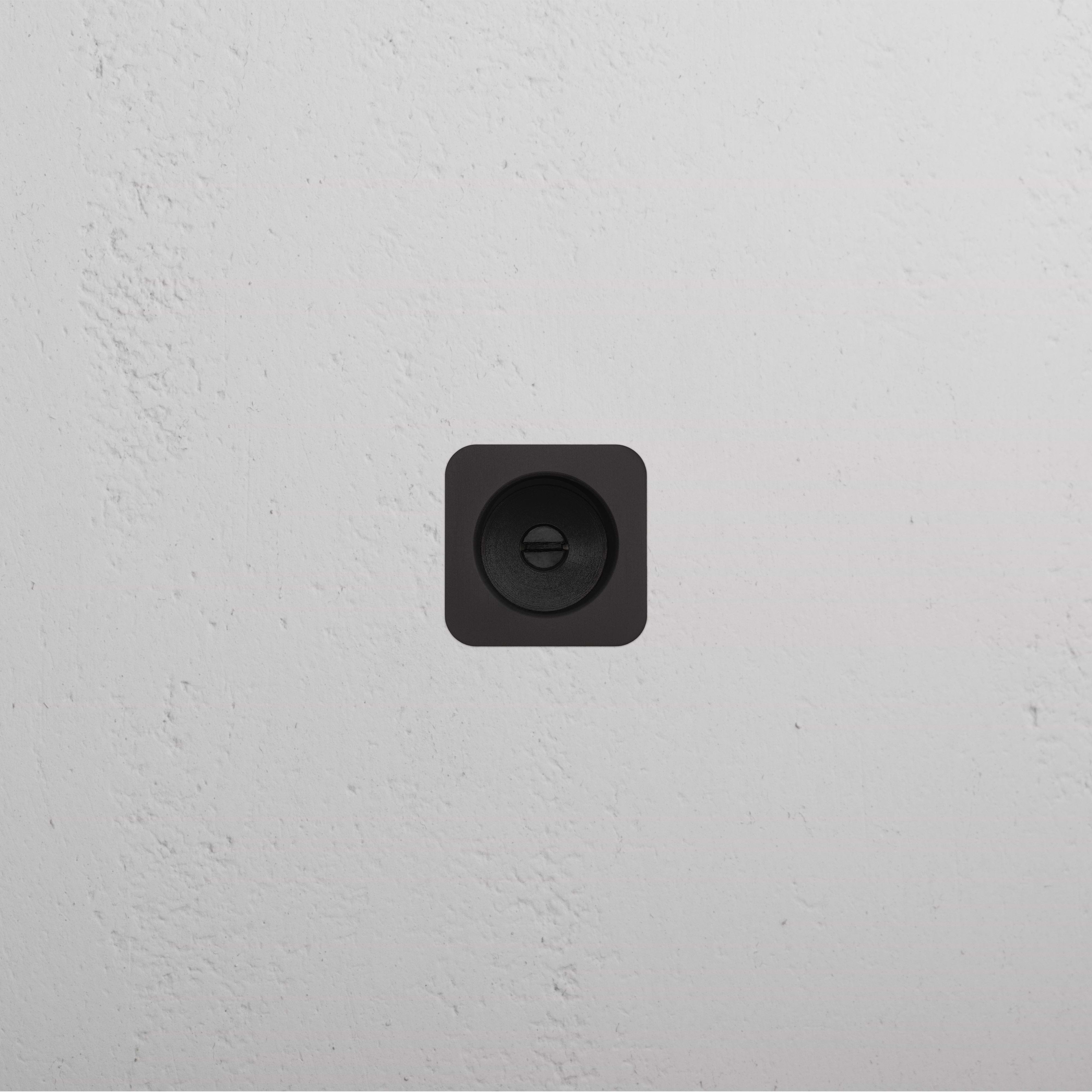 Bronze Regent Recessed Edge Pull with square shape, designed for door or cabinet installation.
