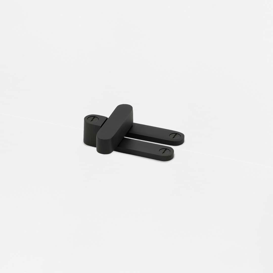 Bronze Belmont Single Hung Window Latch with two elongated arms and rounded ends on a white background.