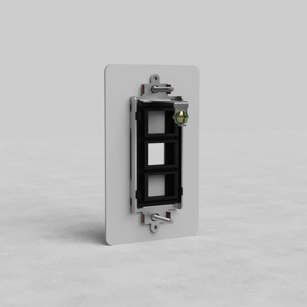 Paintable 1G Keystone Plate Kew US with one rectangular opening, shown upright on a plain surface.