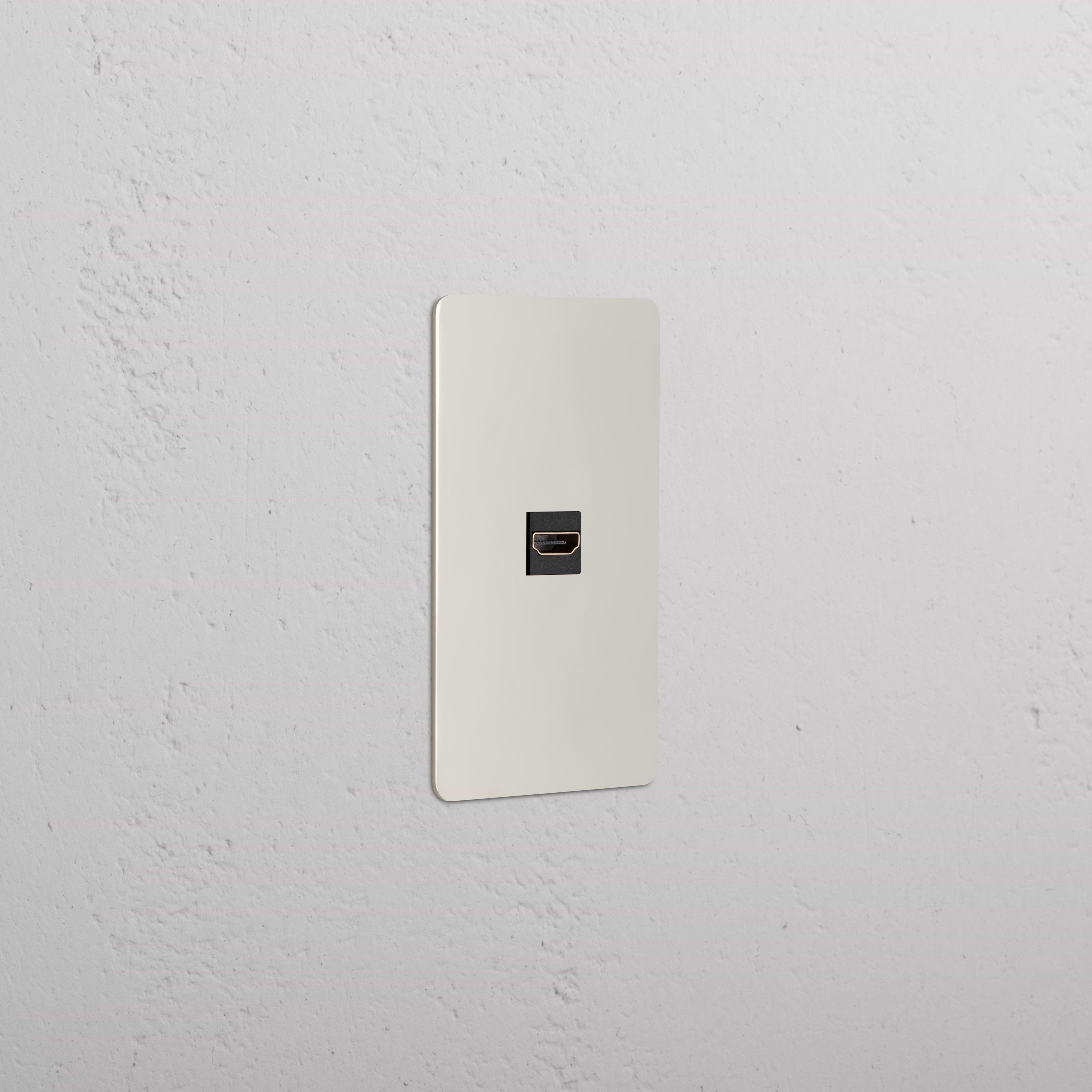 Kew 1G HDMI Keystone wall plate in polished nickel black finish with a single HDMI port.