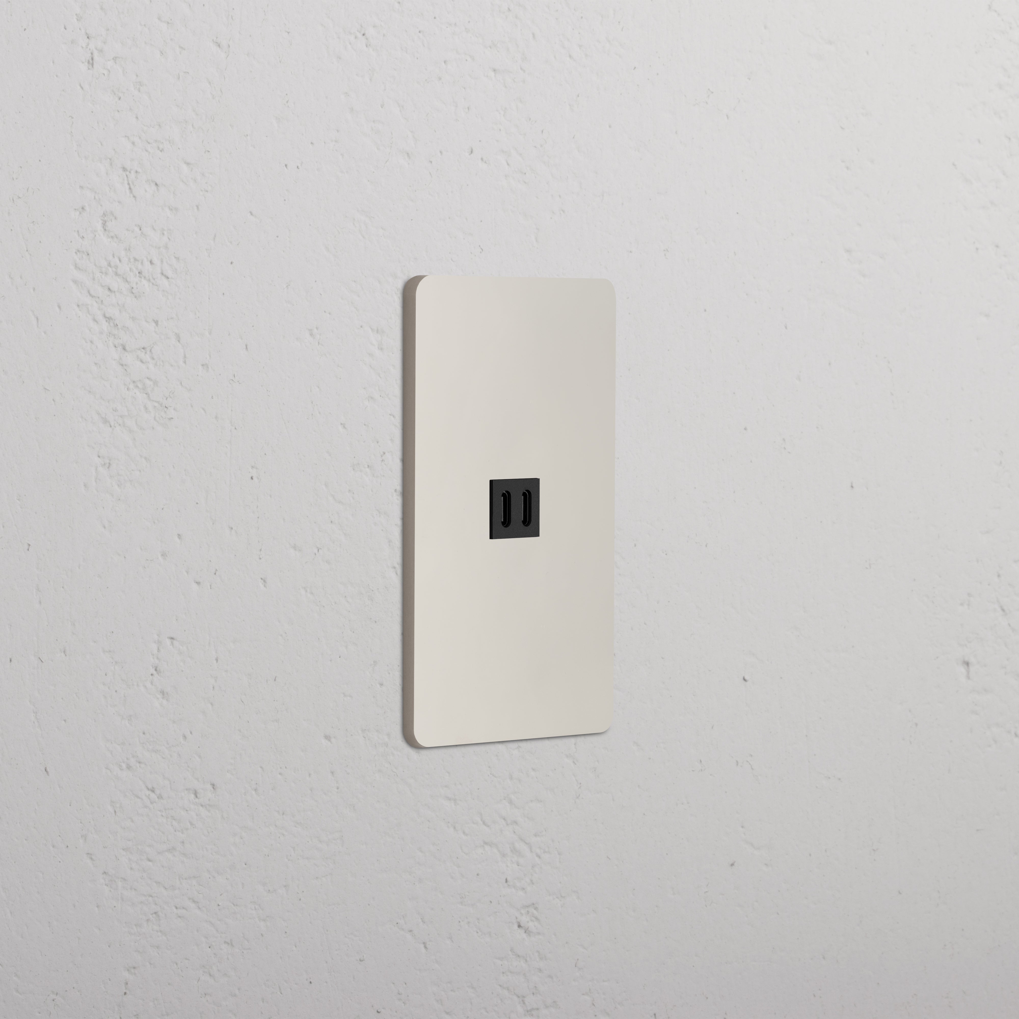 Grove 1G Fast Charge 45W USB Keystone in Polished Nickel Black, a modern USB wall keystone for fast charging.