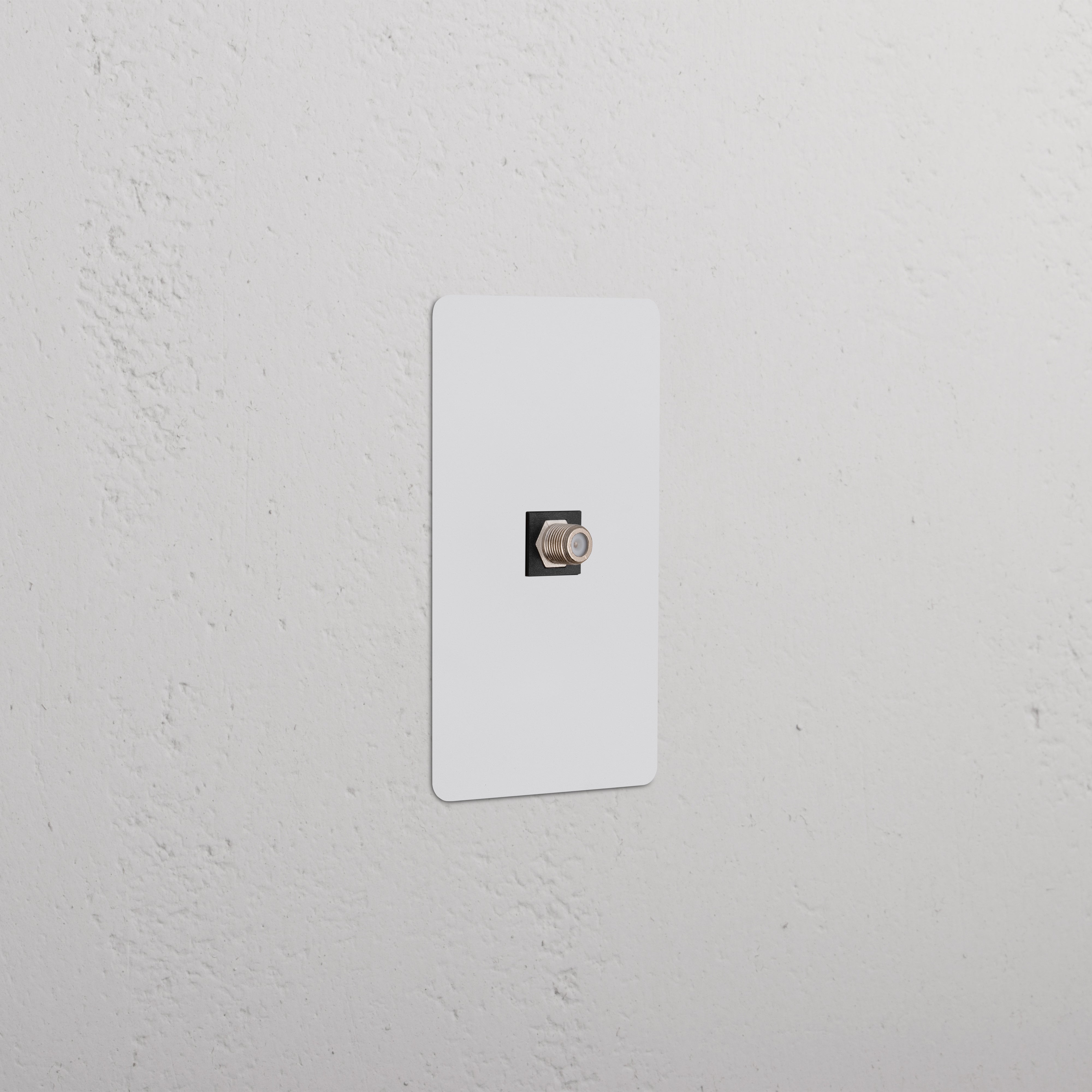 Kew 1G Satellite Keystone in paintable black finish, a single satellite wall outlet for keystone modules.