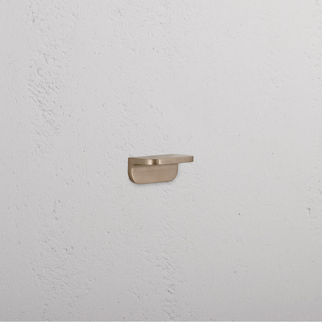 Oxford Furniture Handle Extra Small in antique brass with a minimalist, rounded design for cabinets or drawers.
