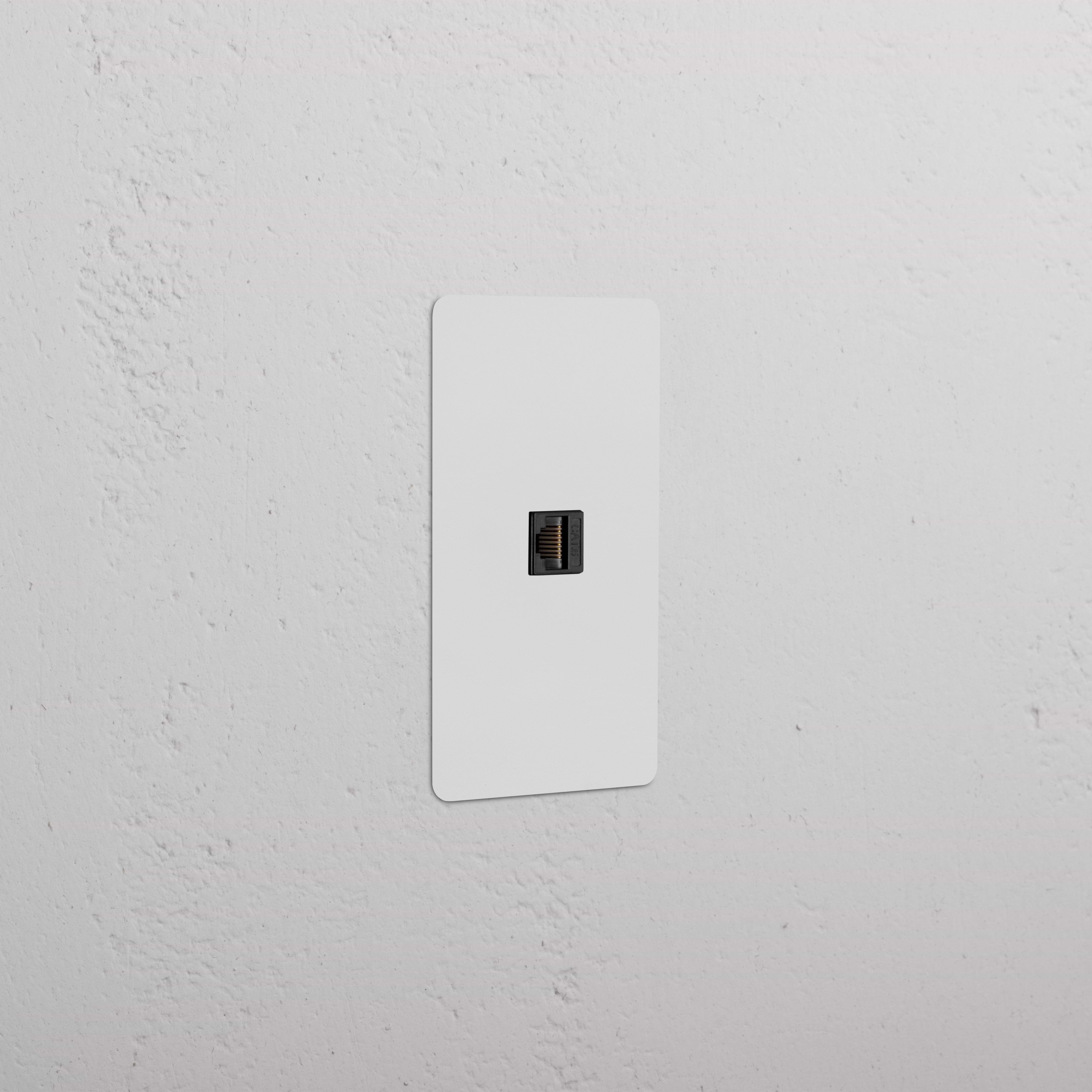 Kew 1G CAT 6 Keystone, paintable black, single-port Ethernet connector for network wall installation.