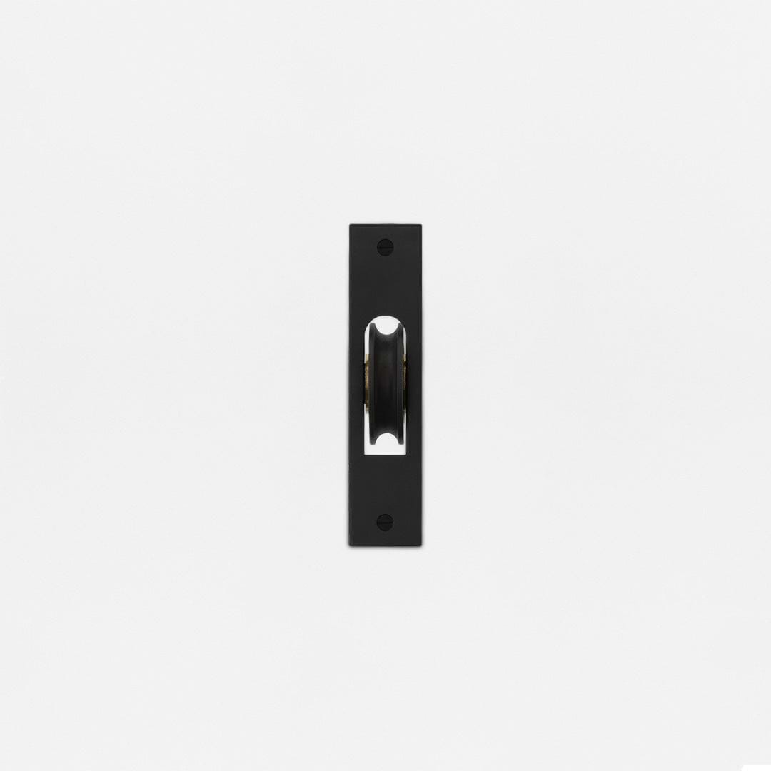Bronze Belmont Single Hung Window Pulley with a rectangular design, suitable for window sash operation.