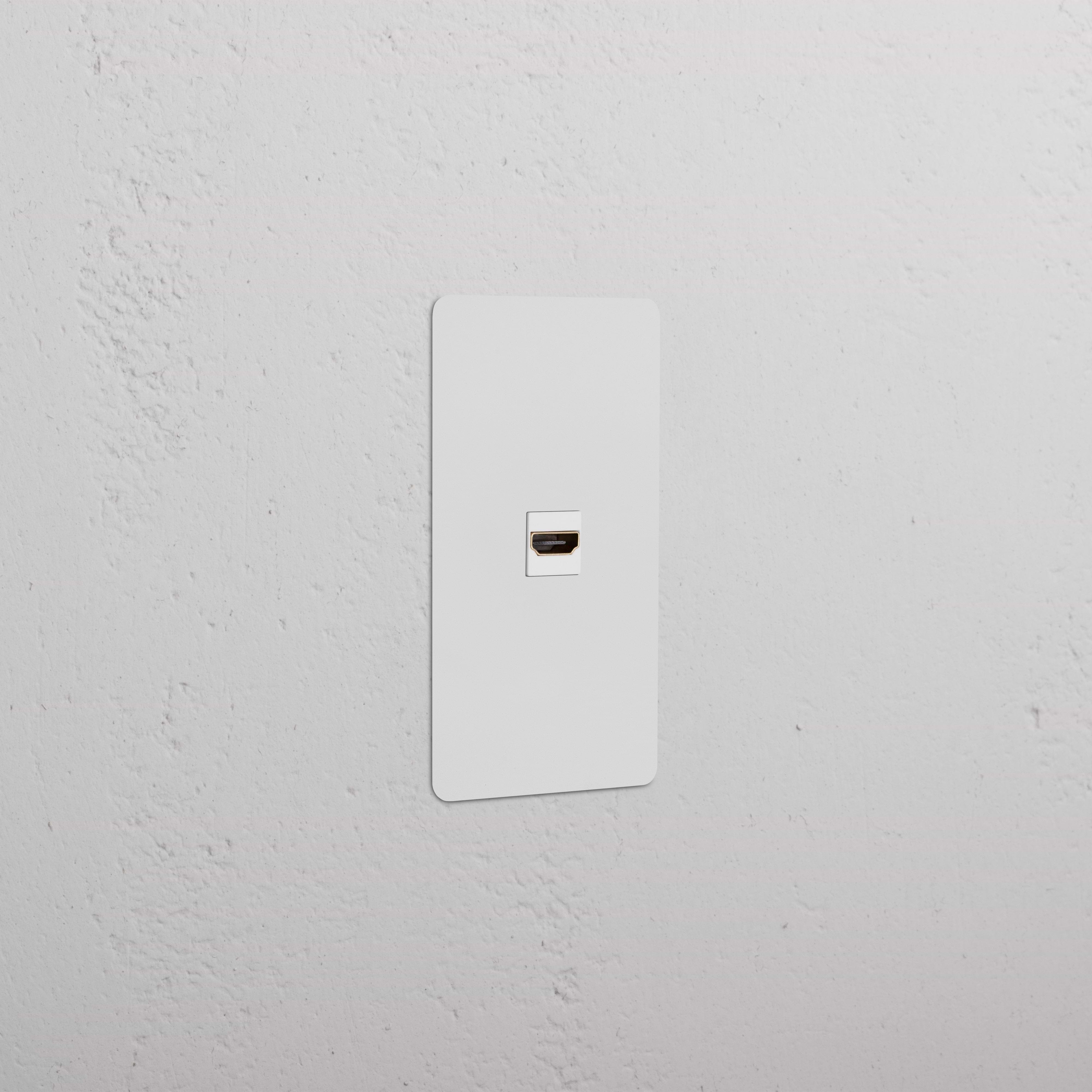 Kew 1G HDMI Keystone in paintable white, single HDMI port wall plate for customizable AV connections.