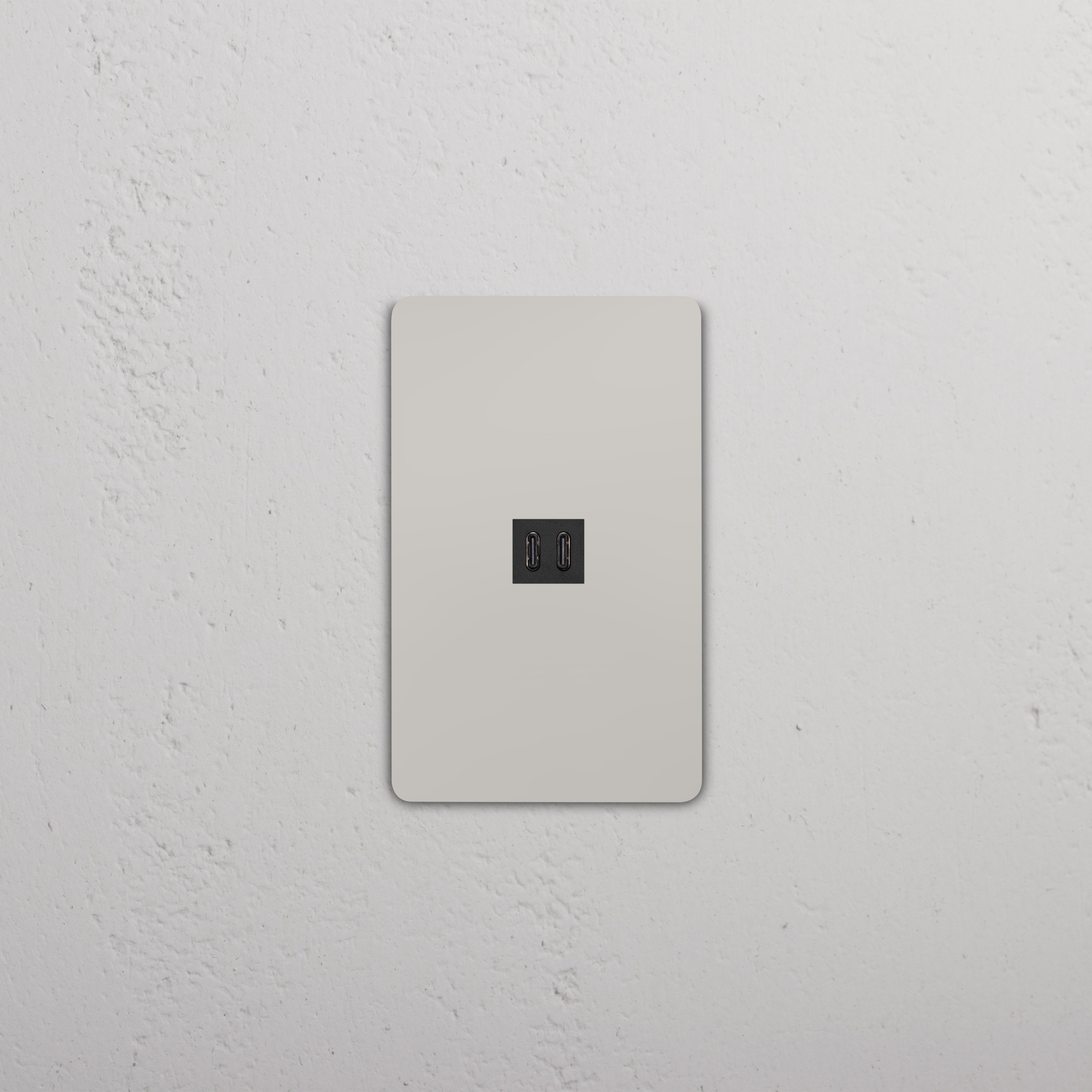 Grove 1G Fast Charge 65W USB Keystone in polished nickel black, with two central black USB ports on the faceplate.