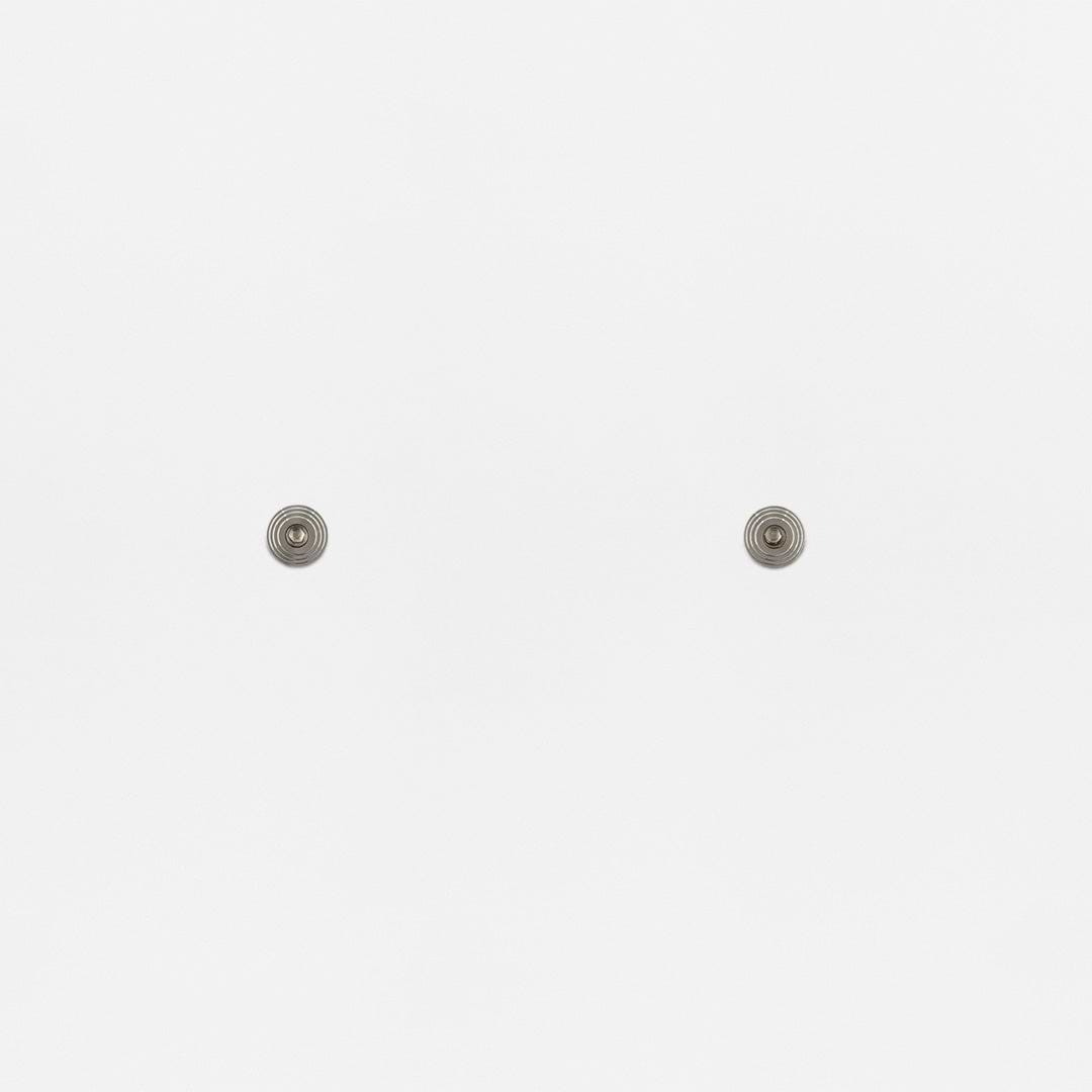 Pair of Belmont Hung Window Stops in polished nickel finish, shown side by side against a white background.