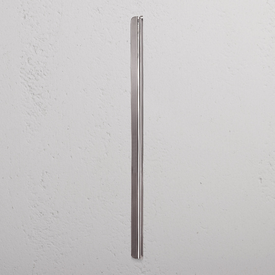 Large Oxford Furniture Handle in polished nickel finish, displayed vertically on a light textured background.