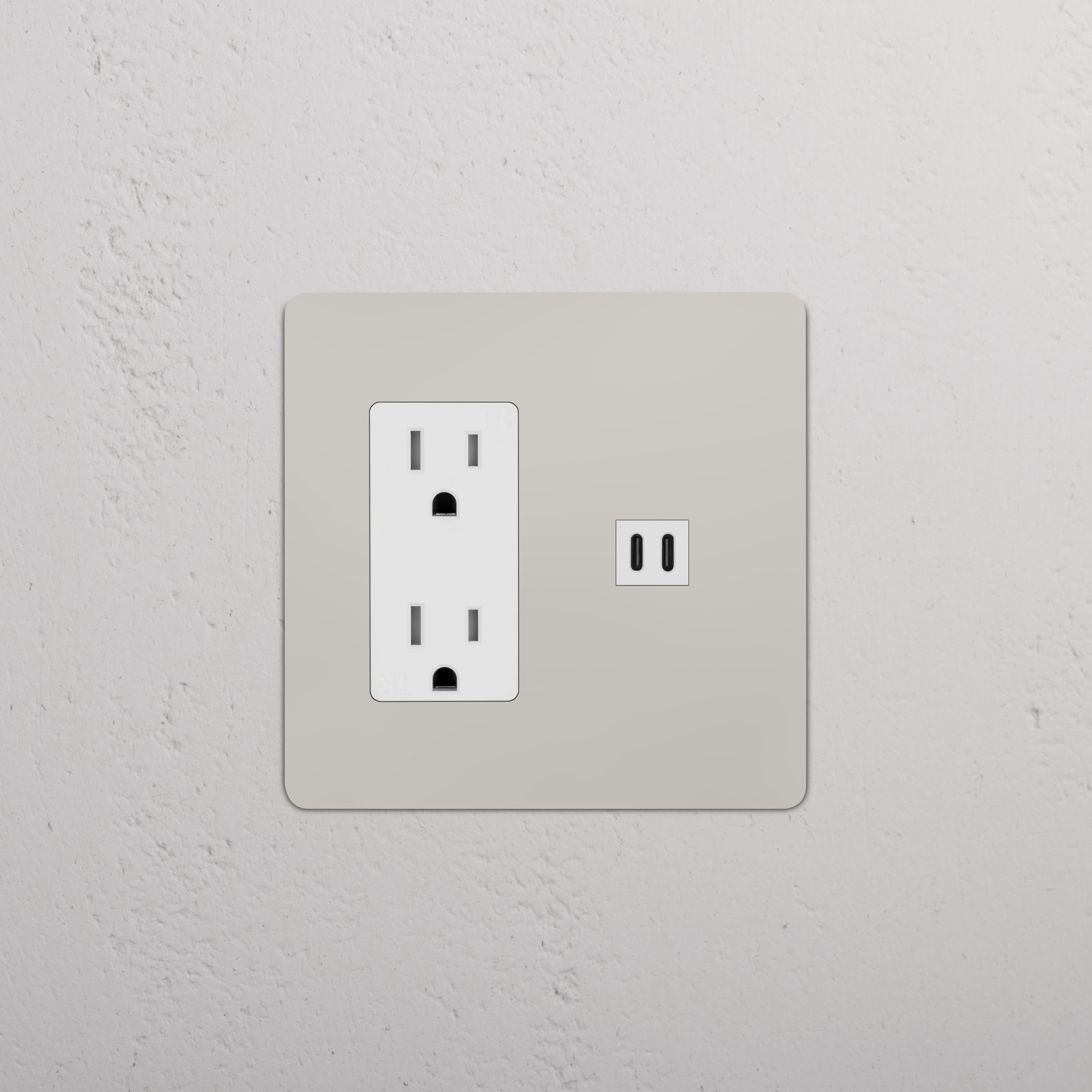Kew 2G Outlet & Fast Charge USB - Polished Nickel White