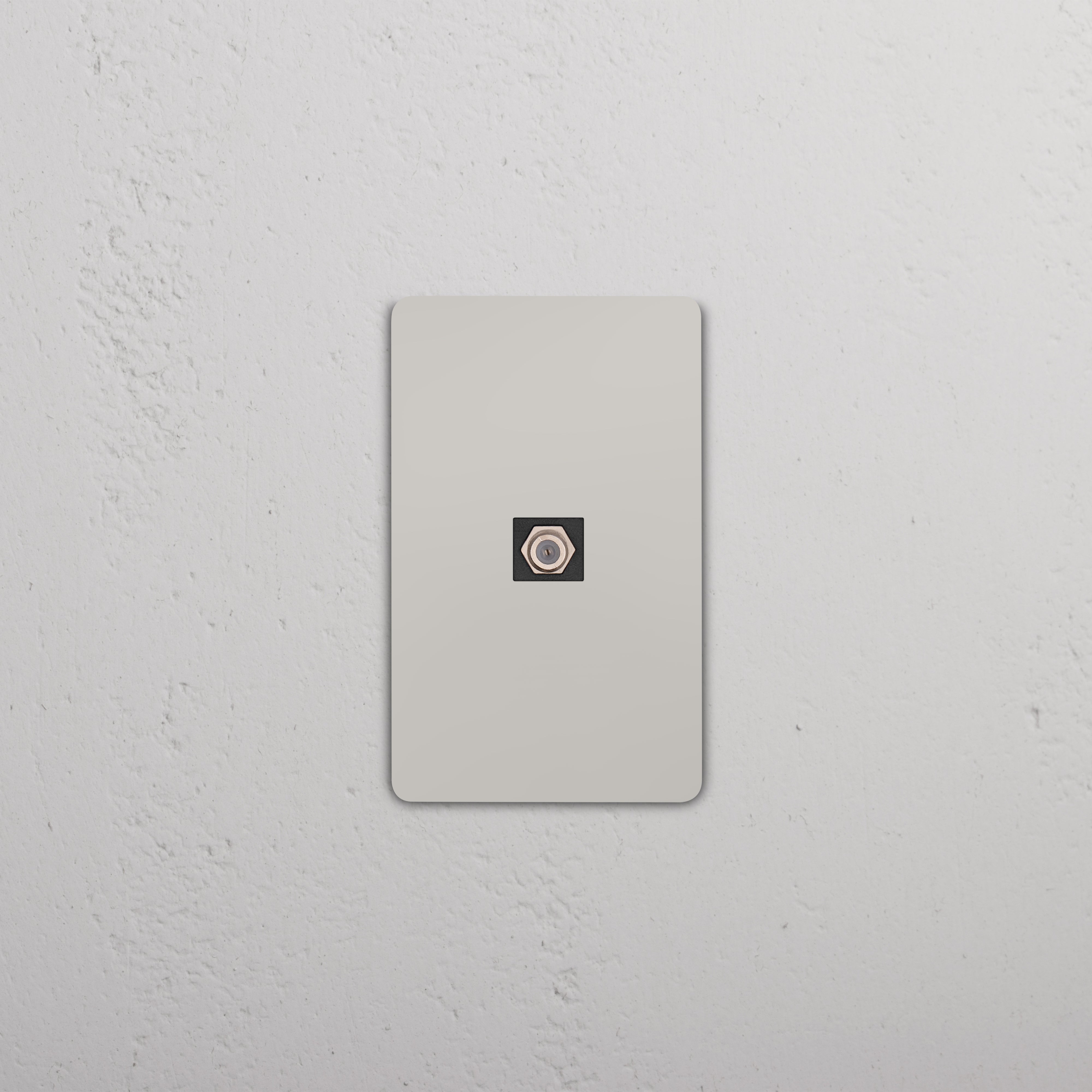 Grove 1G Satellite Keystone wall plate in polished nickel black, featuring a central keystone port.