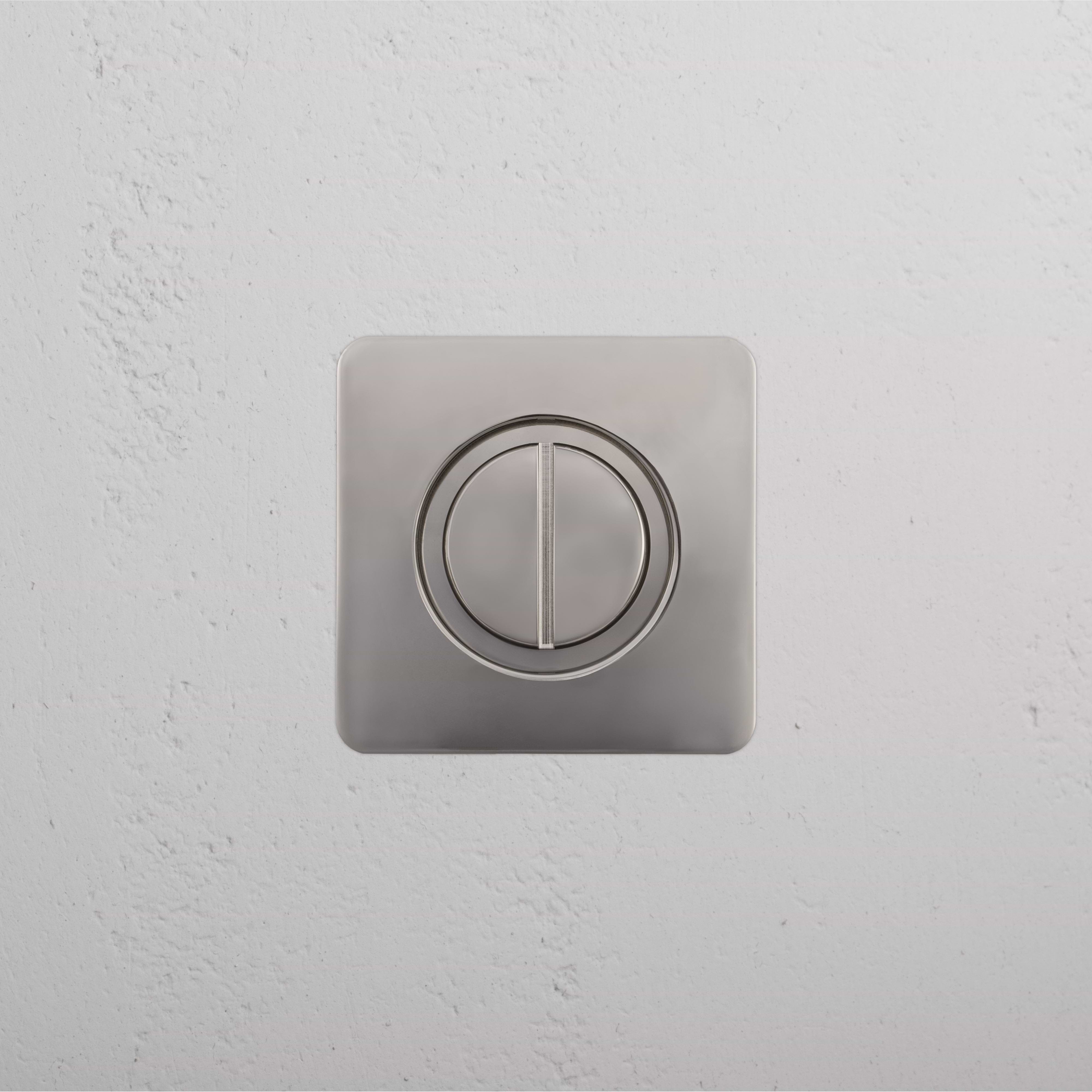 Regent Recessed Thumbturn in Polished Nickel, showing a circular recessed thumbturn on a white wall.
