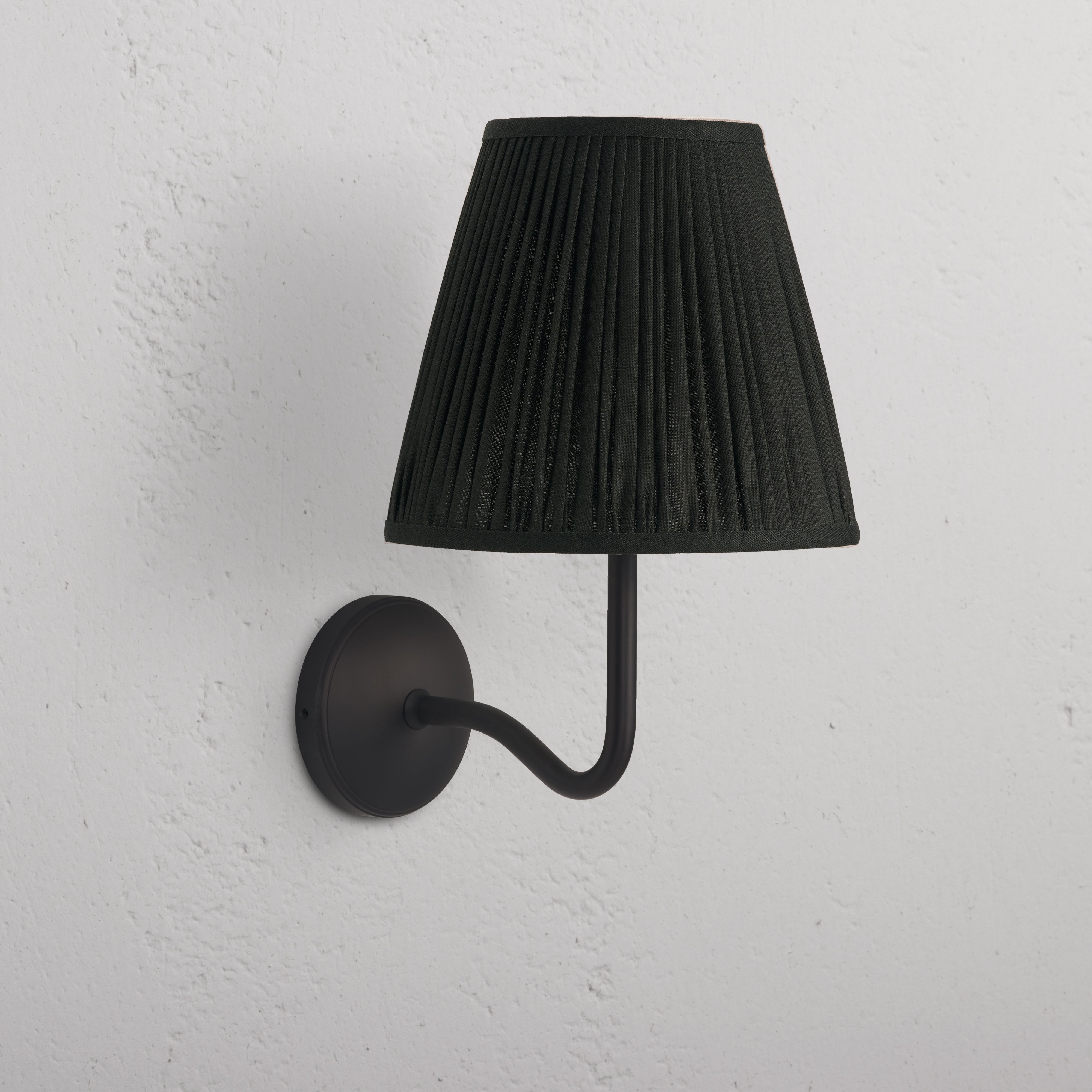 Large Malvern Wall Light Deep Green - Bronze, wall-mounted light with deep green shade and bronze base.