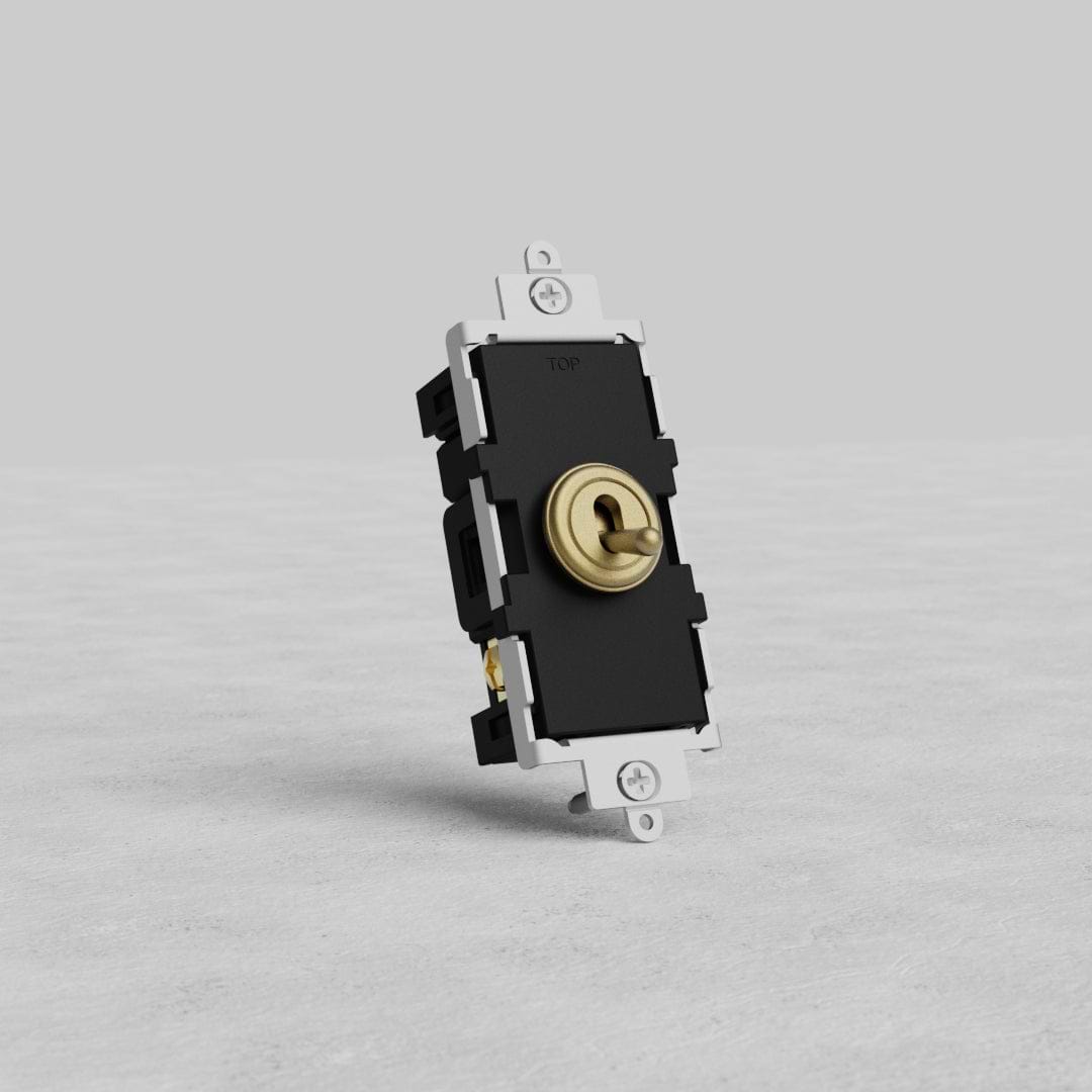 Retractive Toggle Switch Antique Brass | Components | Switches & Dimmers