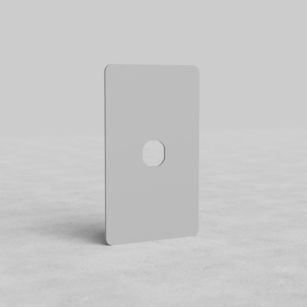 Paintable 1G Switch Plate Kew US, rectangular with rounded corners and central switch aperture.