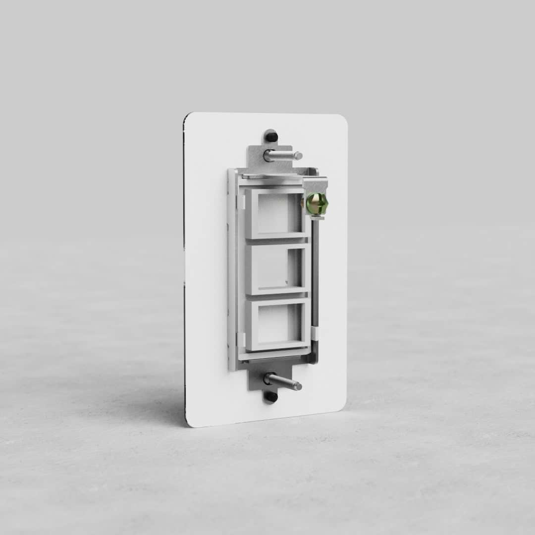Clear 1G Keystone Plate Kew US for modular data or AV inserts, shown on a plain light gray background.