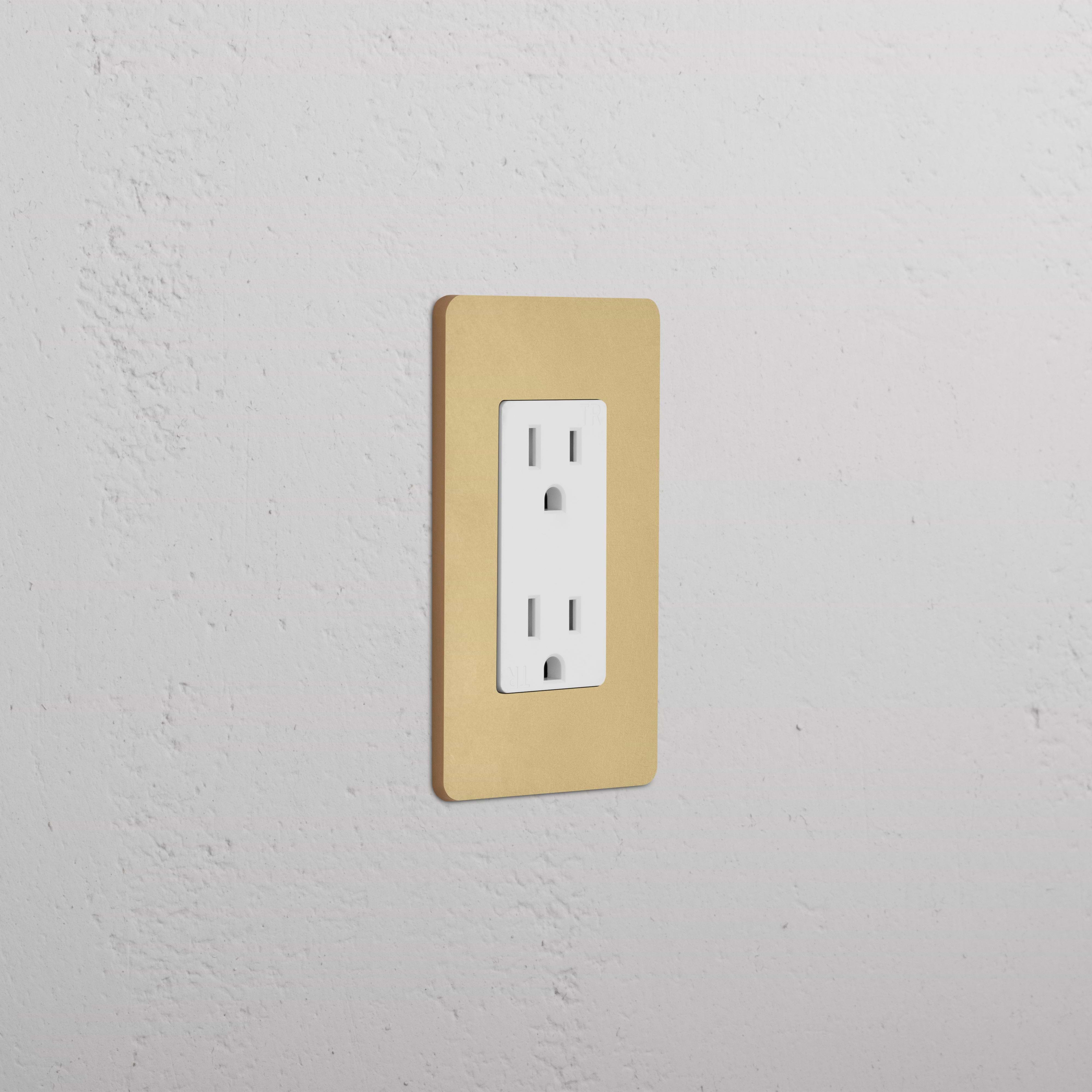 Grove 1G 15A Outlet - Antique Brass White