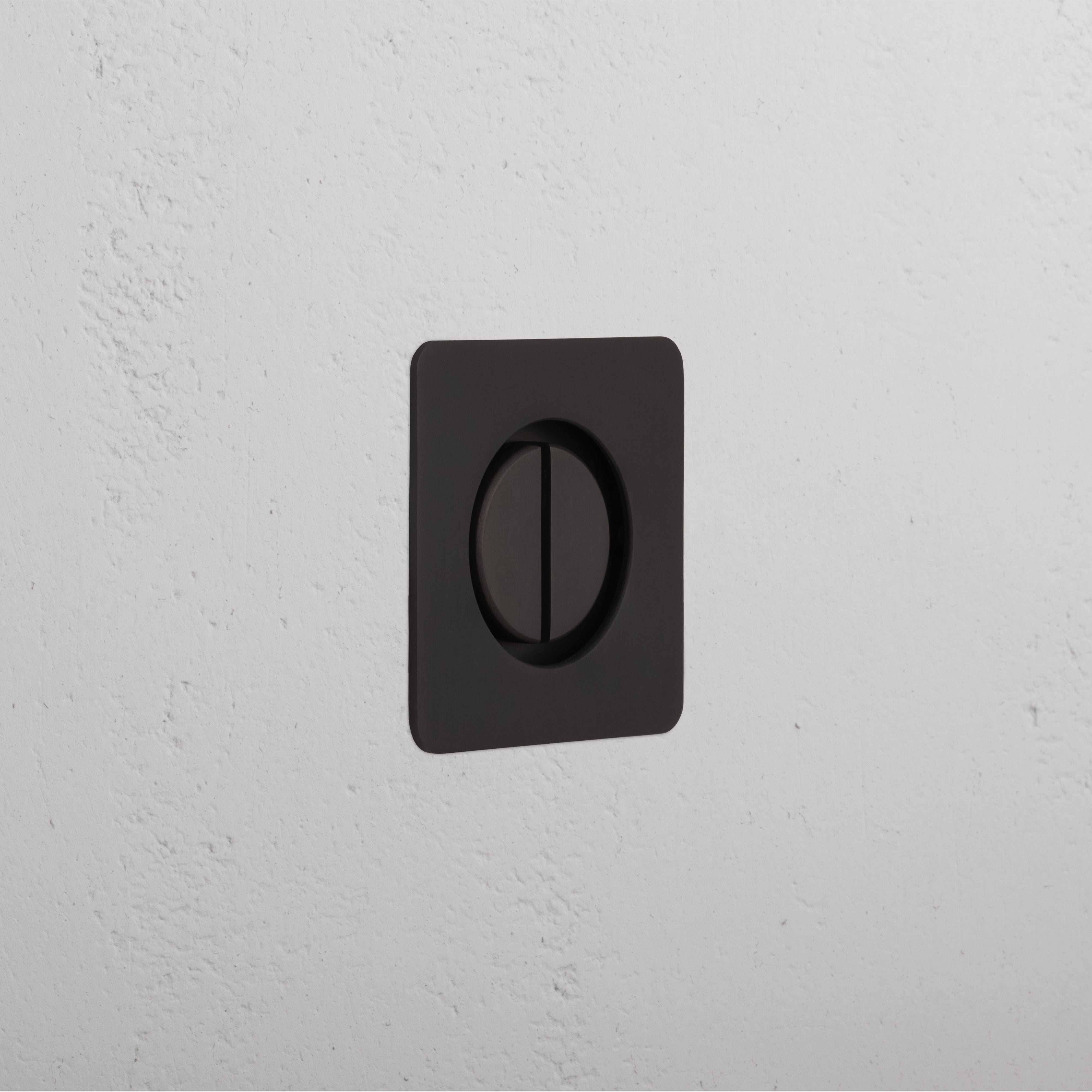 Regent Recessed Thumbturn in bronze, showing its round, recessed thumbturn design on a square bronze plate.
