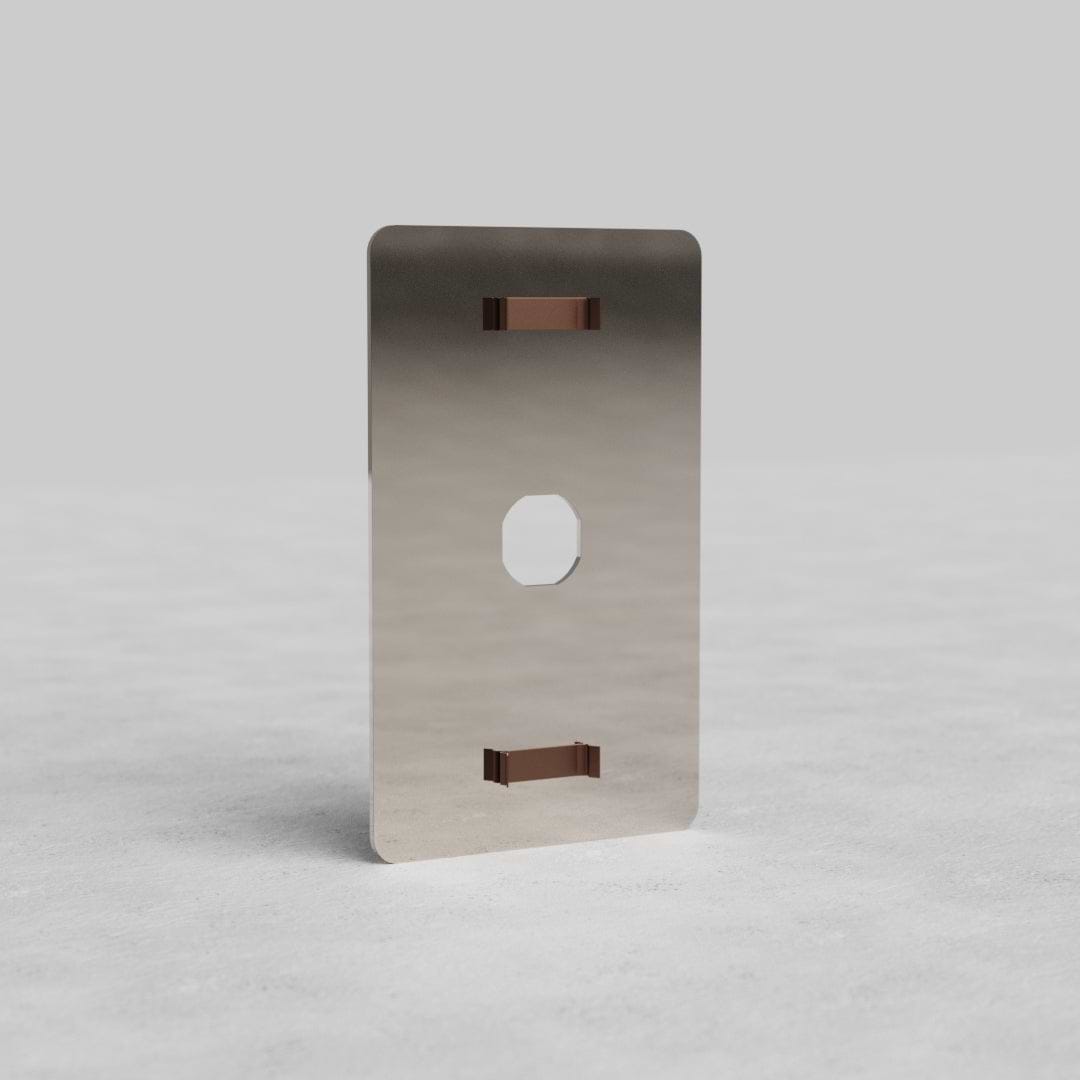 Polished nickel 1G switch plate from the Kew US range, rectangular with central cutout, on plain background.