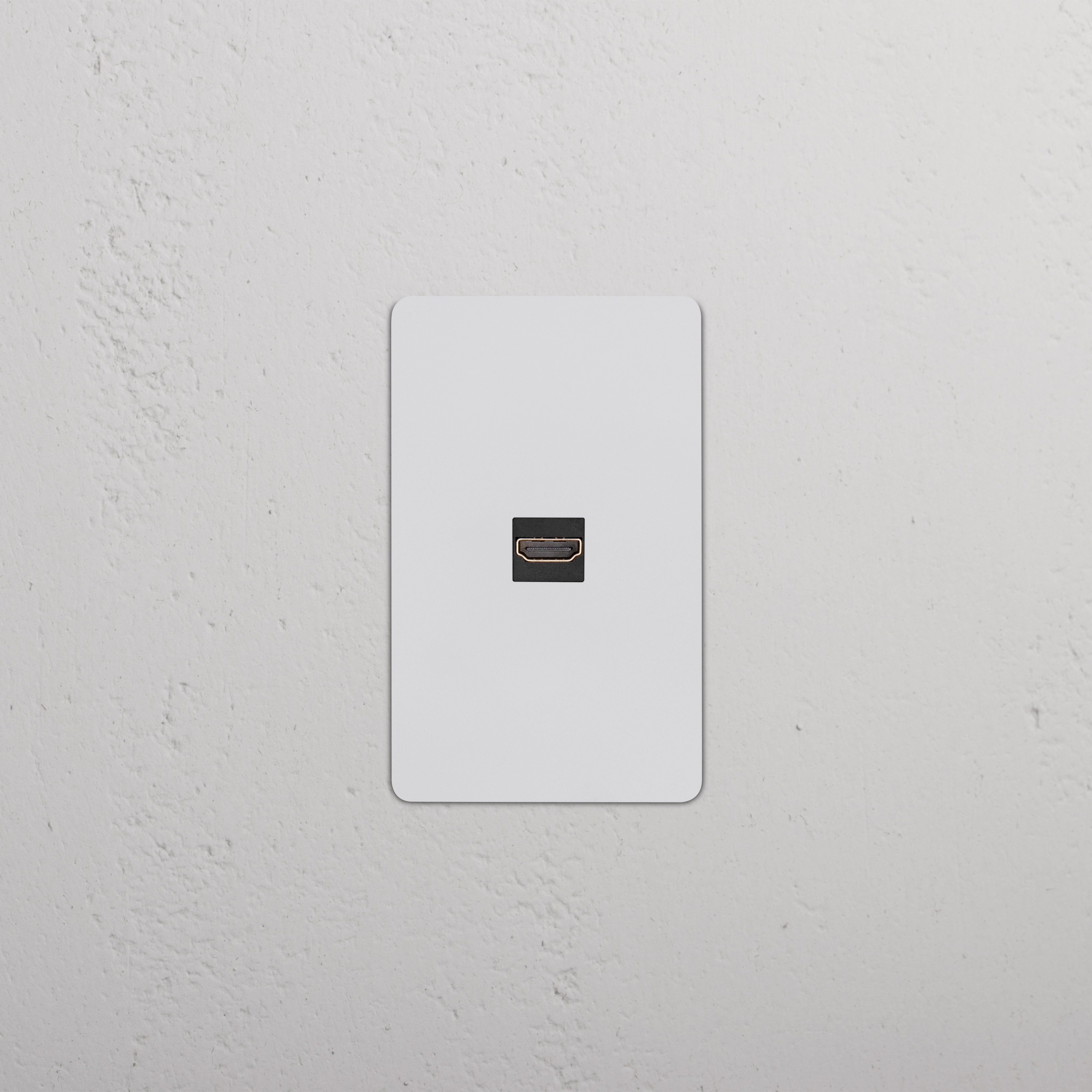 Kew 1G HDMI Keystone in paintable black, single HDMI port wall plate for customizable decor.