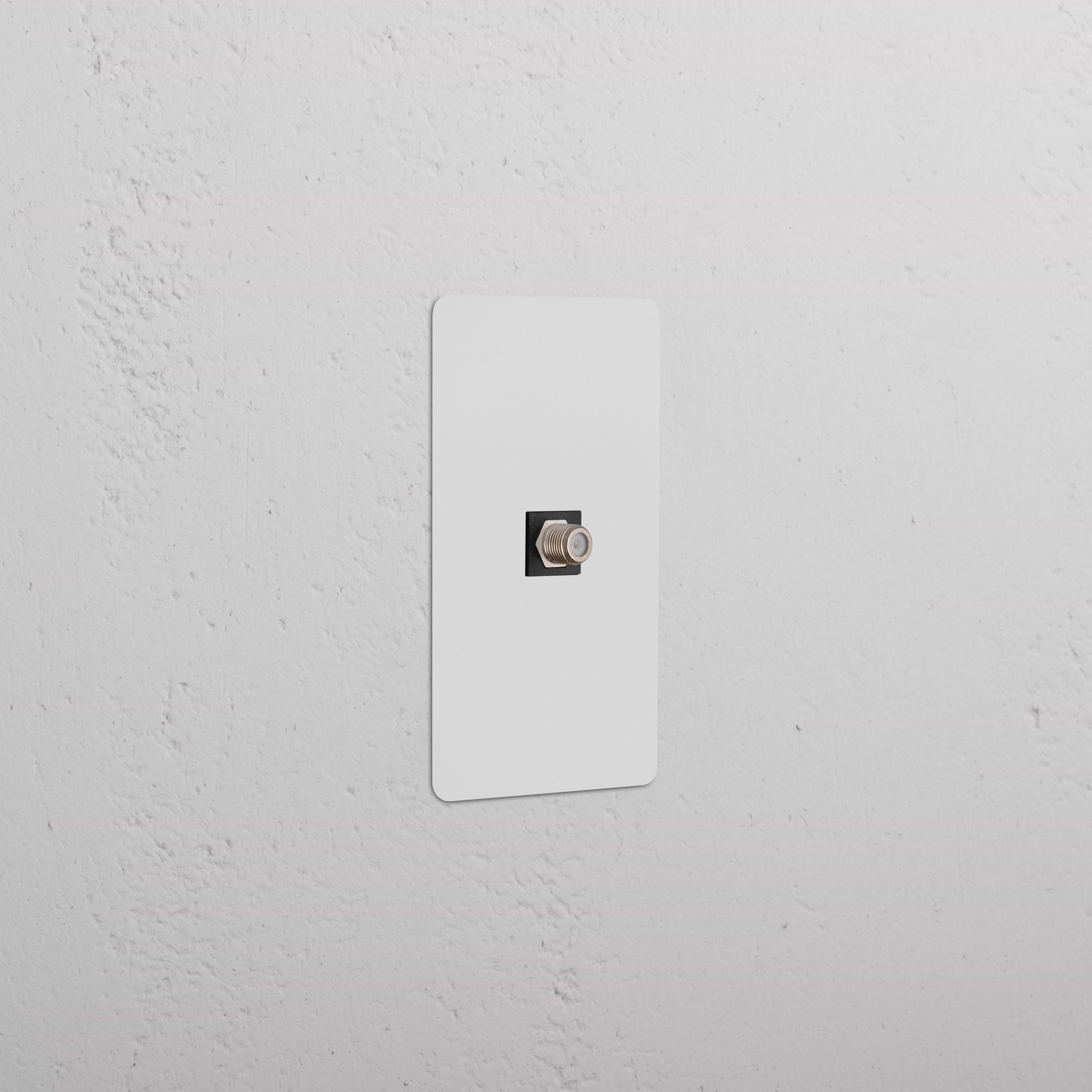 Kew 1G Satellite Keystone in paintable black finish, a single satellite wall outlet for keystone modules.
