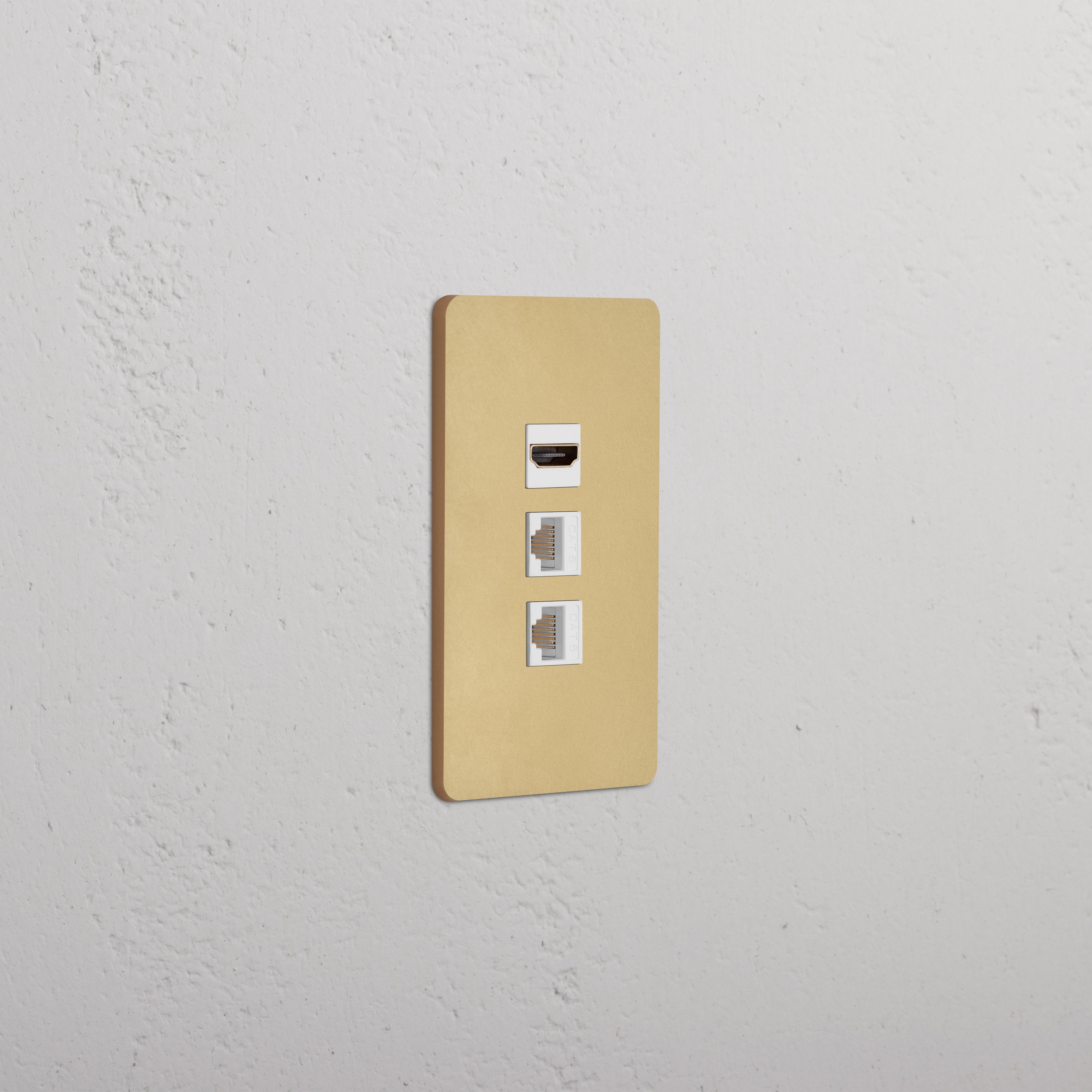 パジャキートン Grove 1G CAT 6 Keystone Outlet Antique Brass White | Outlets & Modules