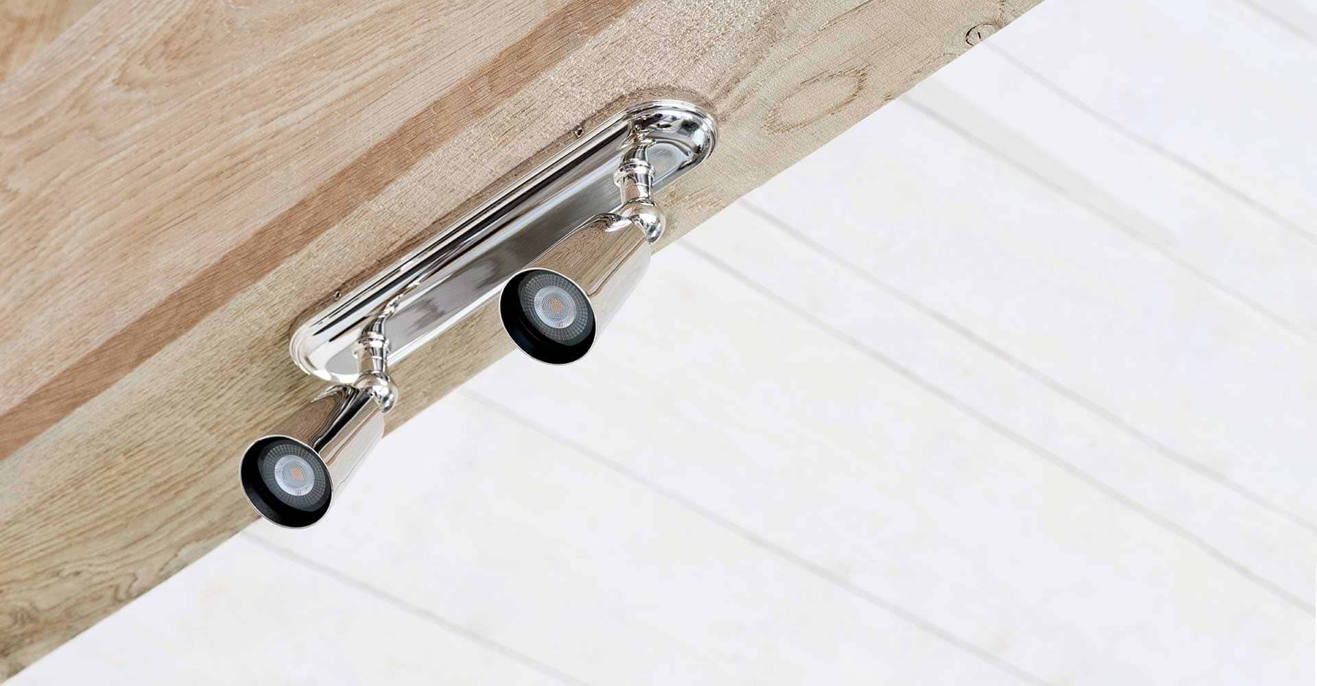 polished nickel baylis double 50mm spotlight