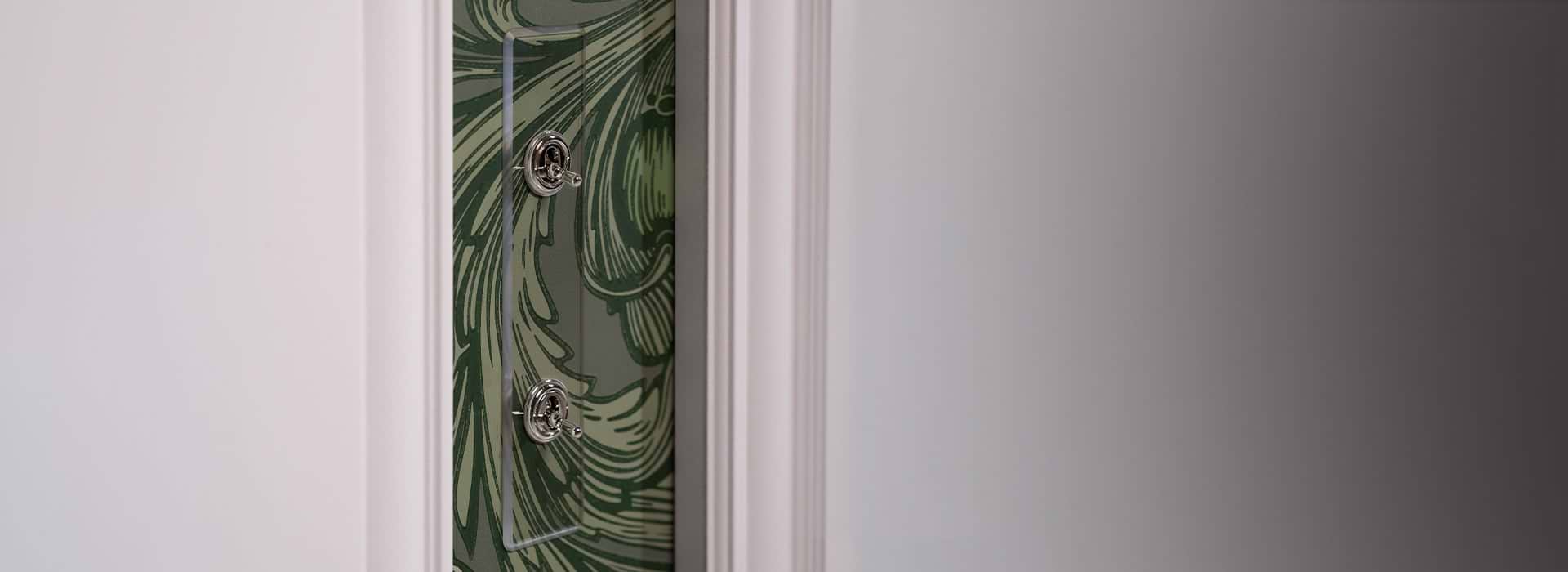 Clear Polished Nickel 2G toggle 2G dimmer light switch