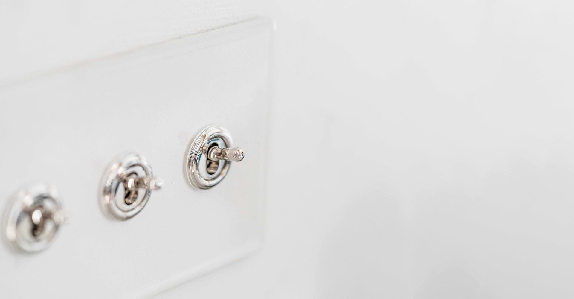 Clear Polished Nickel 3G toggle light switch