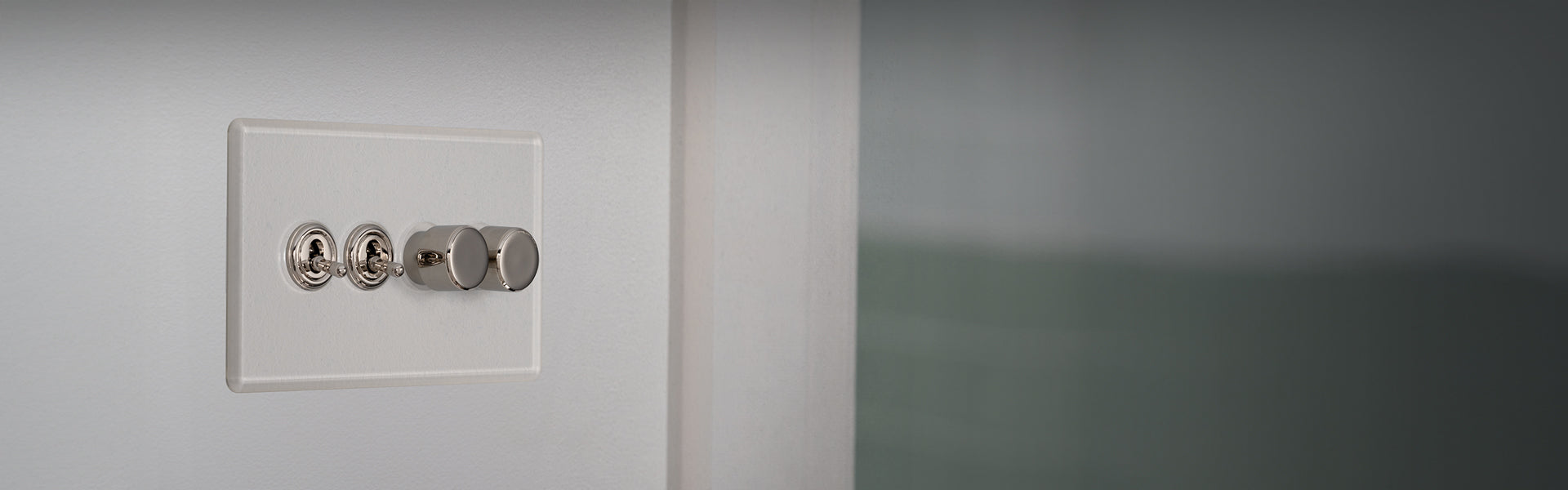 Clear polished nickel switches and sockets