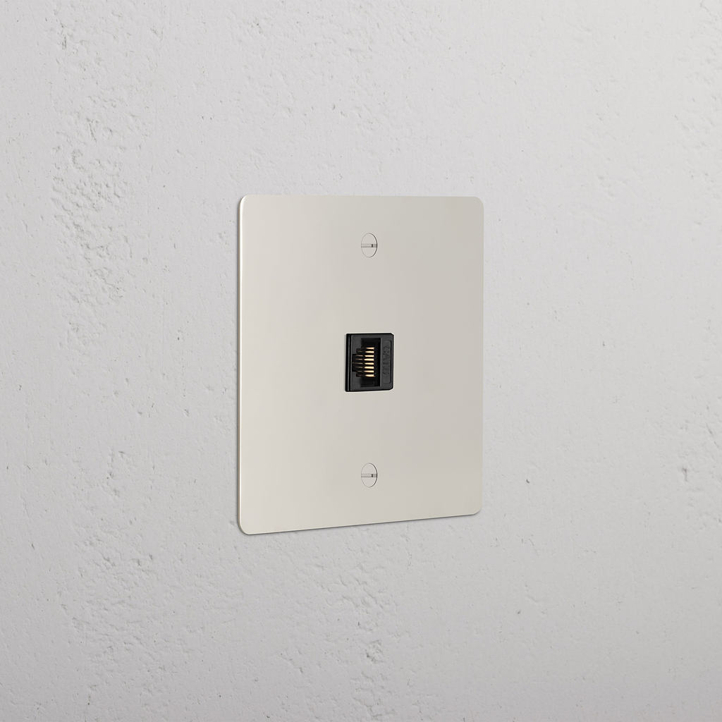 Single CAT6 Socket Polished Nickel Black | Sockets & Modules