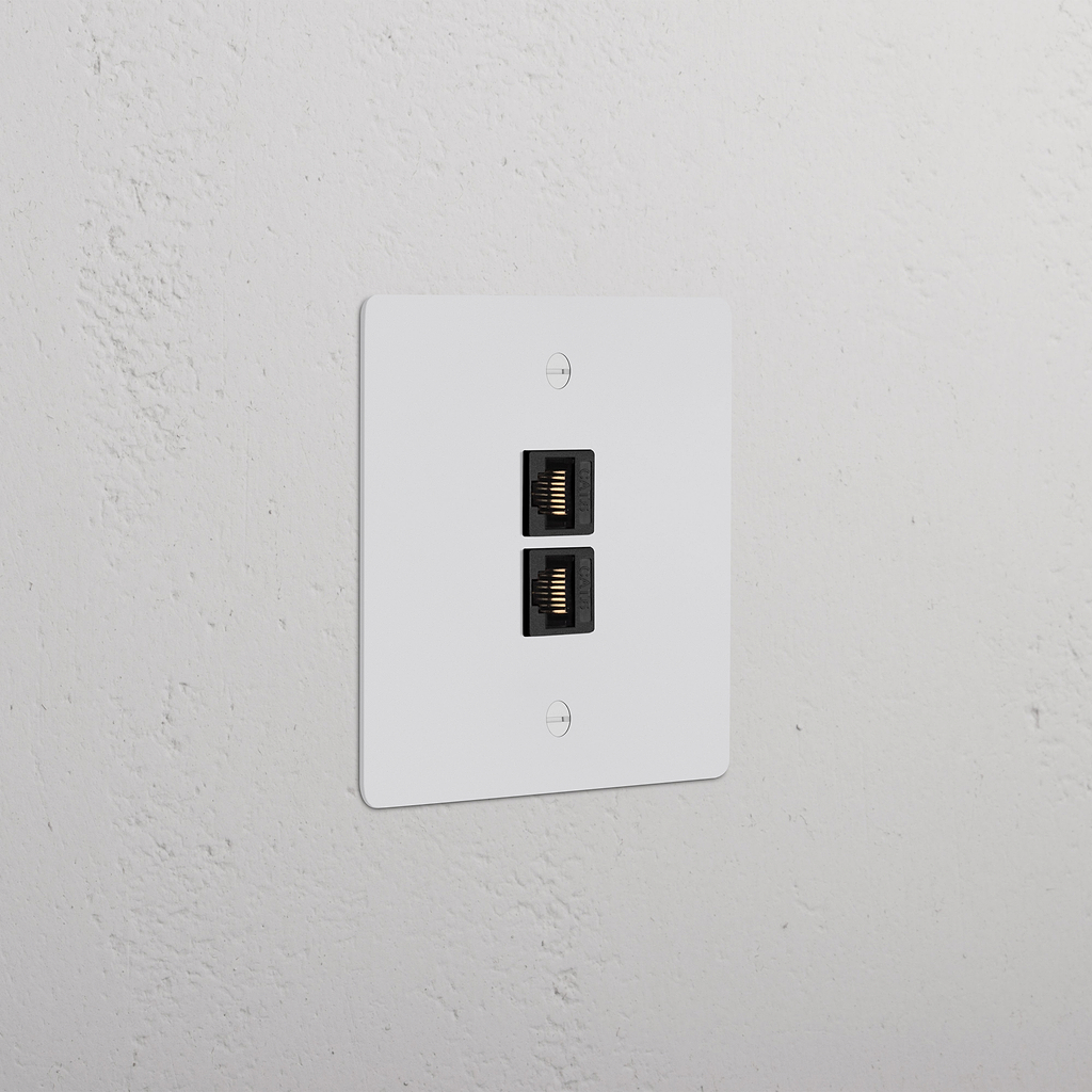 Single 2x CAT6 Socket Paintable Black | Sockets & Modules