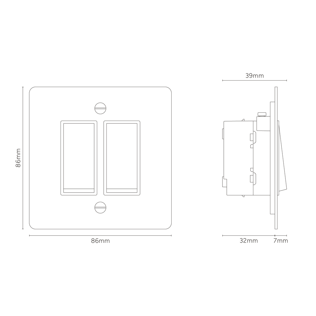 2G Two Way Rocker Switch Antique Brass Black | Switches & Dimmers