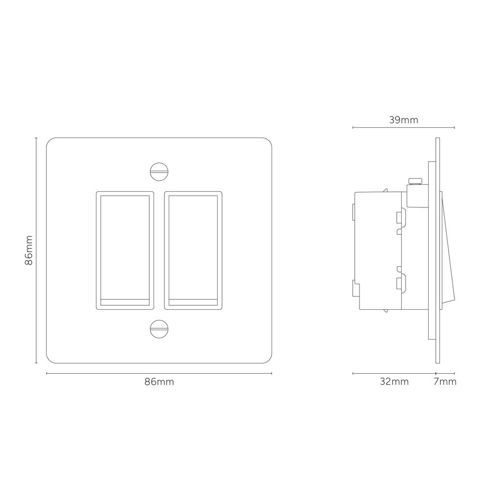 2G Two Way Rocker Switch Antique Brass Black | Switches & Dimmers