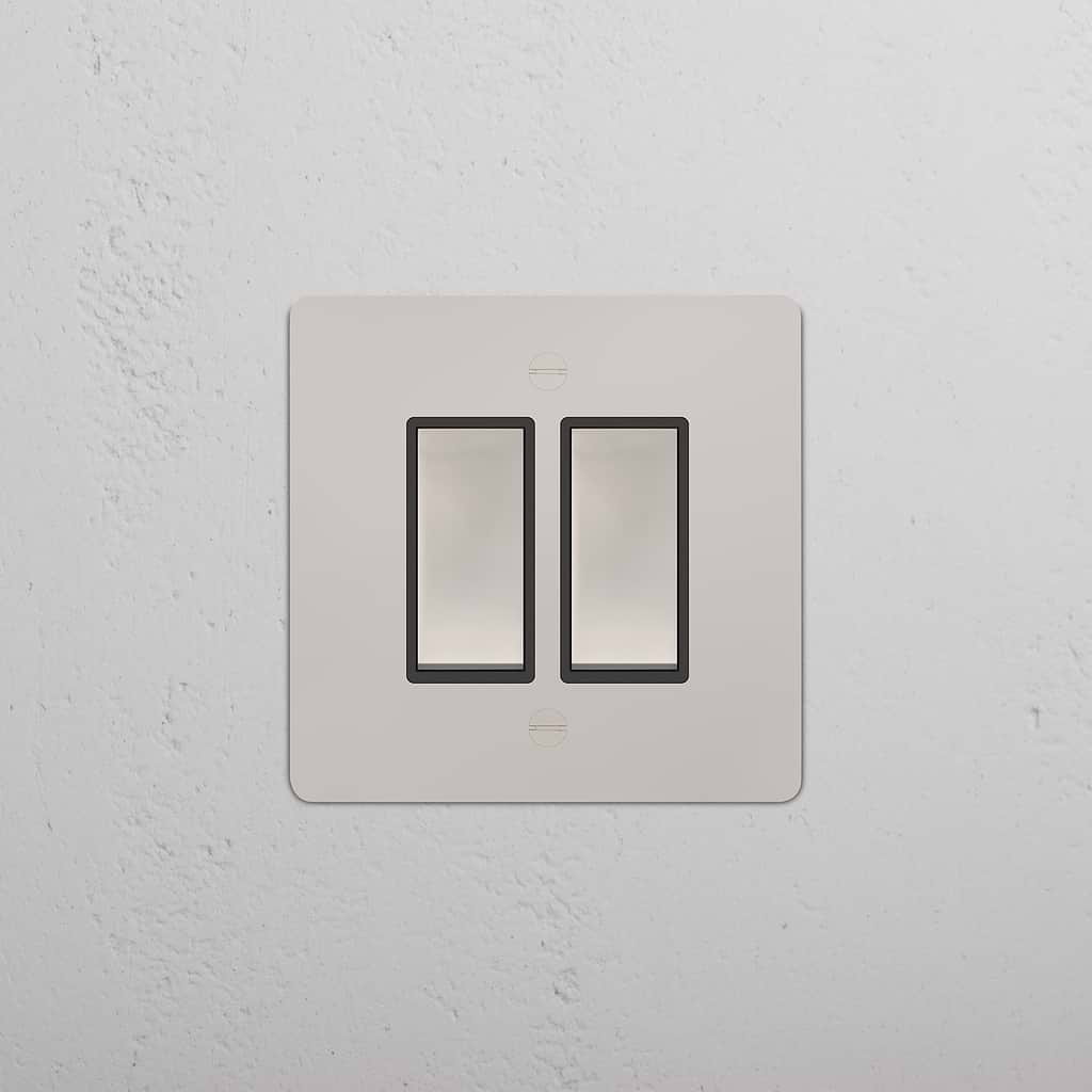 2G Two Way Rocker Switch Polished Nickel Black | Switches & Dimmers