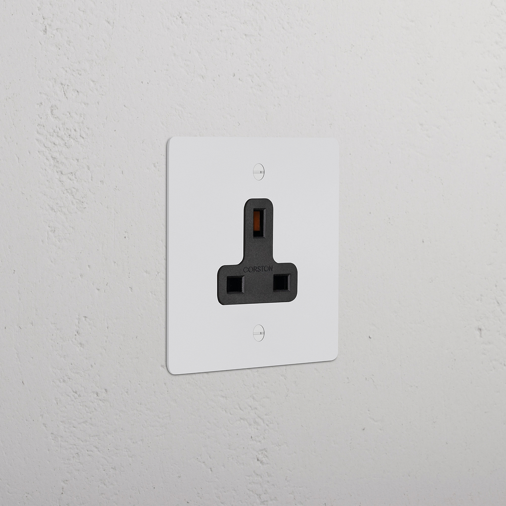 Single 13A Unswitched Socket Paintable Black | Sockets & Modules