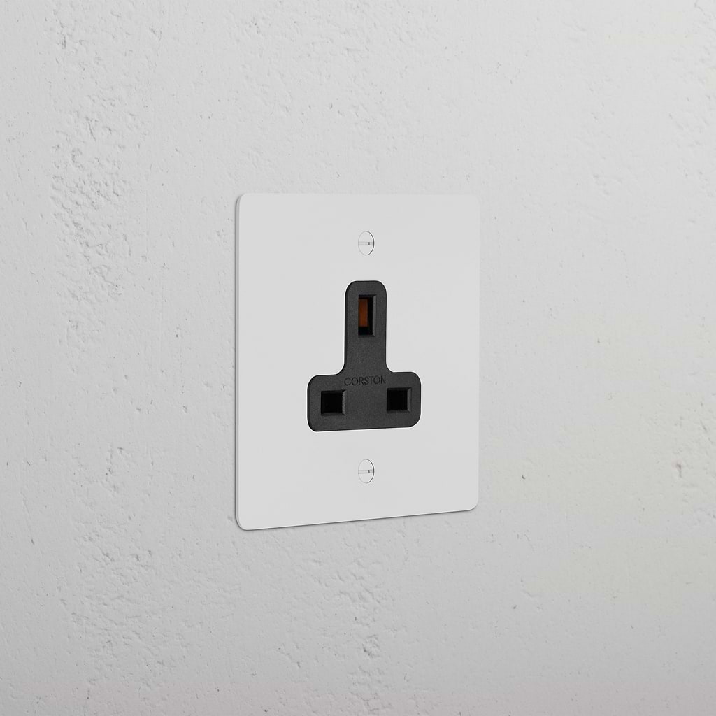 Plug Socket For Dc 371 Module Rectangular Single 13A Unswitched Socket Paintable Black | Sockets & Modules
