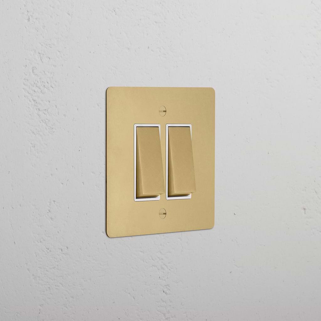 2wire Rocker Switch 2G Two Way Rocker Switch Antique Brass White | Switches & Dimmers
