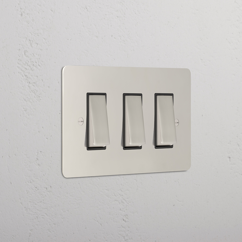 2wire Rocker Switch 3G Two Way Rocker Switch Polished Nickel Black | Switches & Dimmers