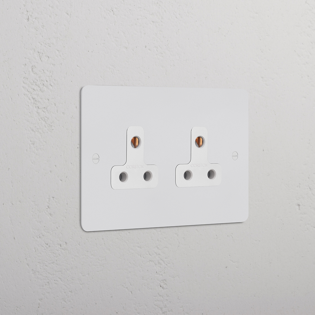 Double 2x 5A Light Socket Paintable White | Sockets & Modules
