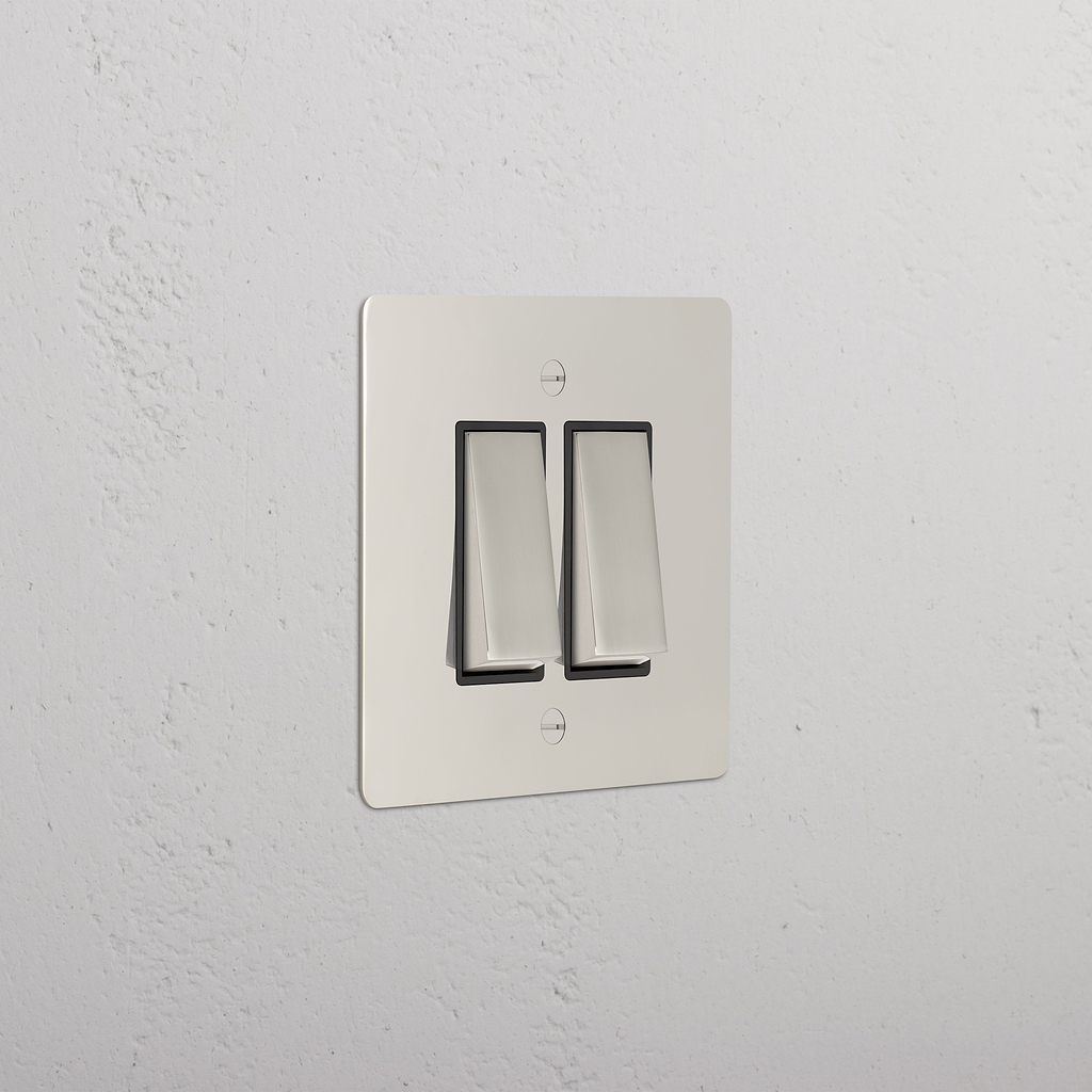 2G Two Way Rocker Switch Polished Nickel Black | Switches & Dimmers