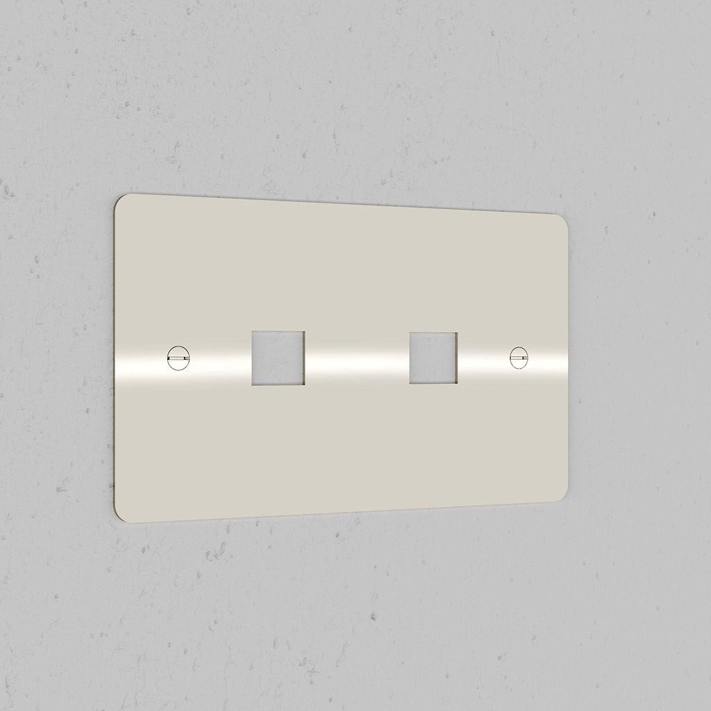 Double 2x Keystone Module Plate Polished Nickel | Components | Sockets ...