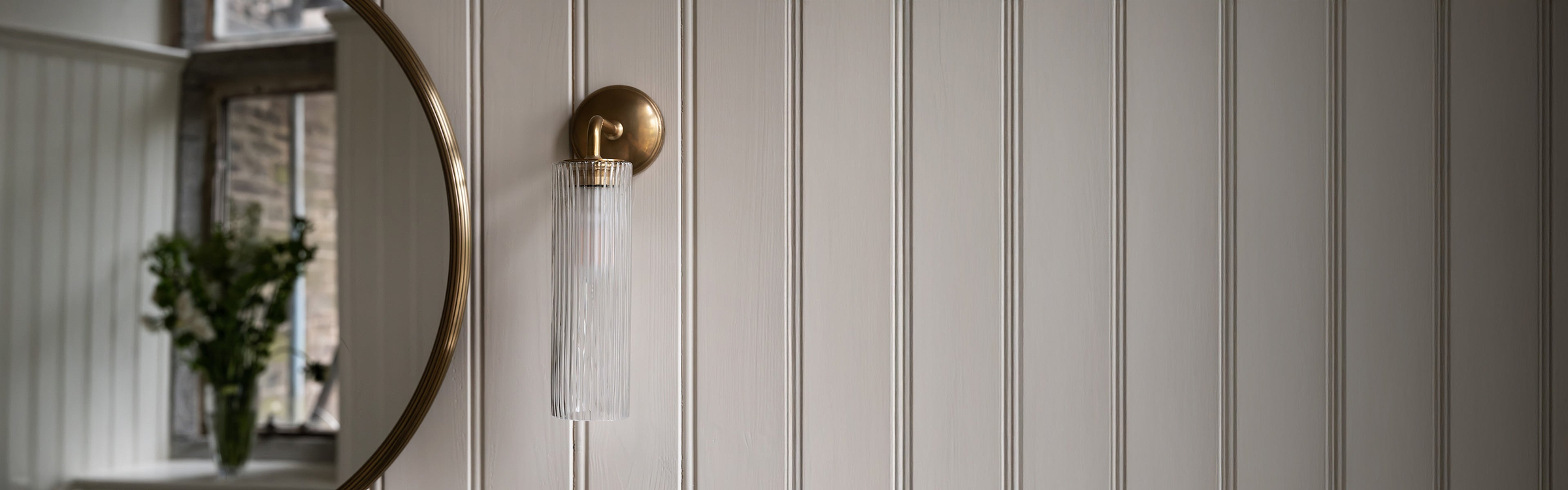 Antique brass bathroom lights