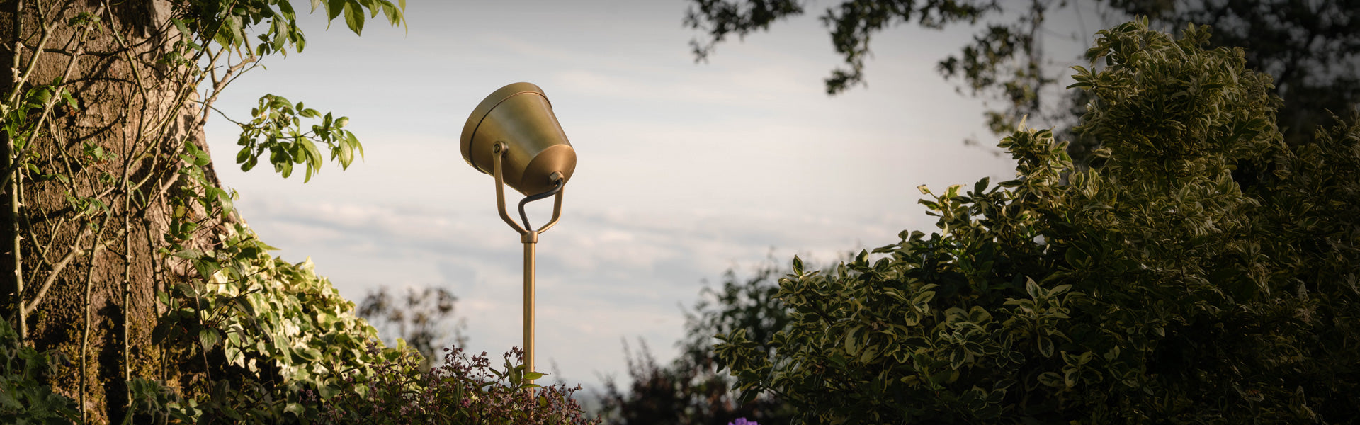 Antique brass garden lights