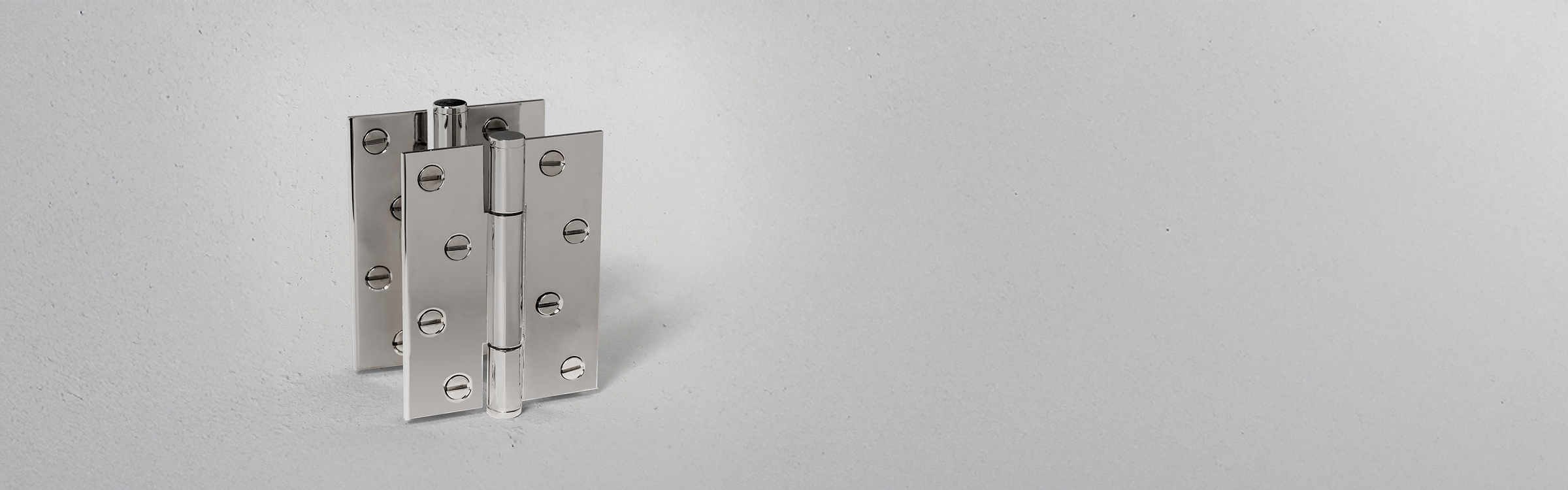 Polished nickel hinges
